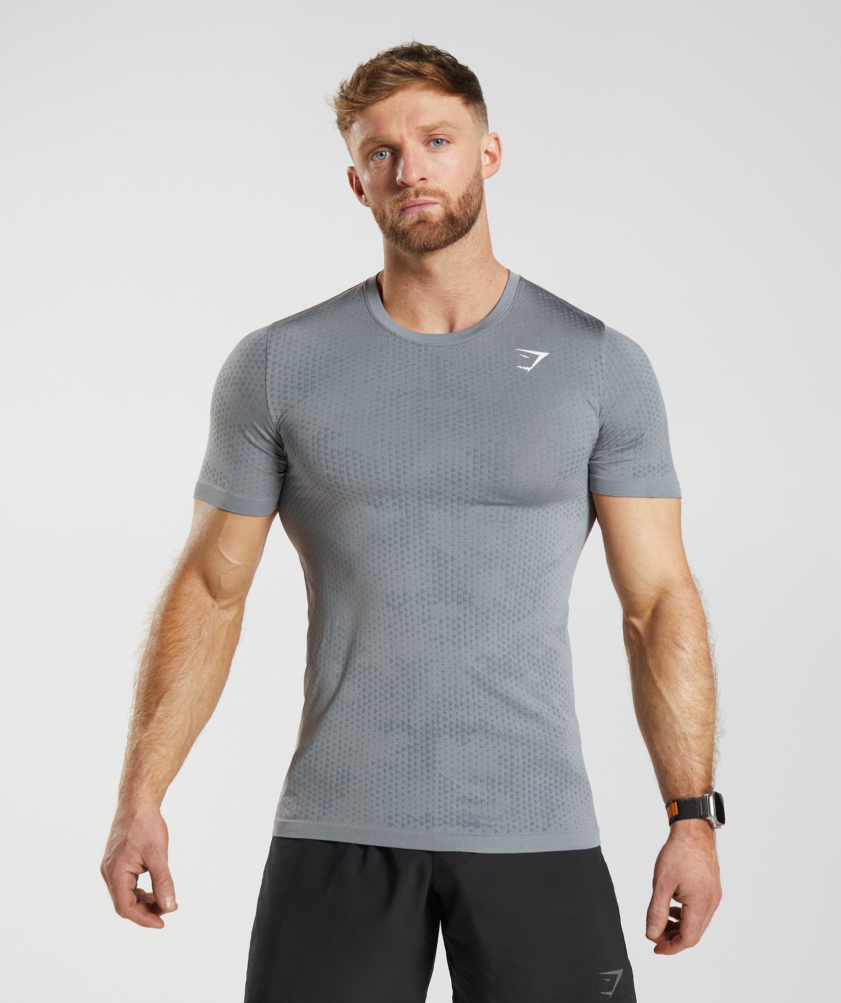 Sport Seamless T-Shirt in Drift Grey/Evening Blue