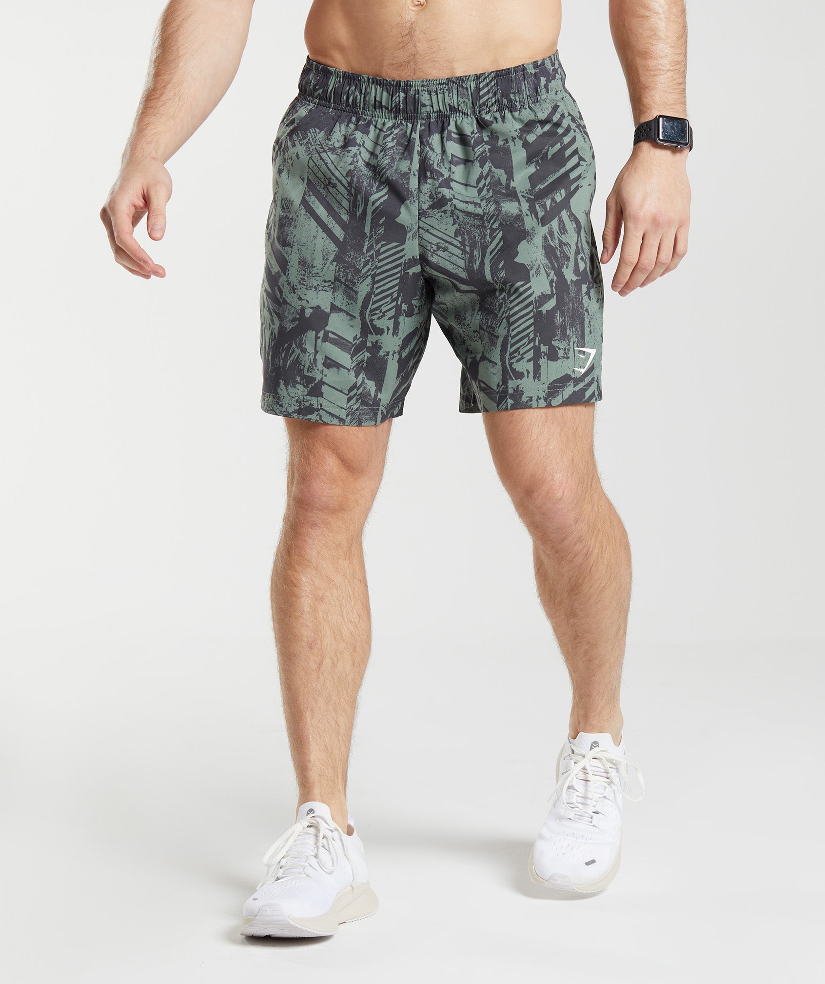 Sport 7" Shorts in Willow Green Print - view 1