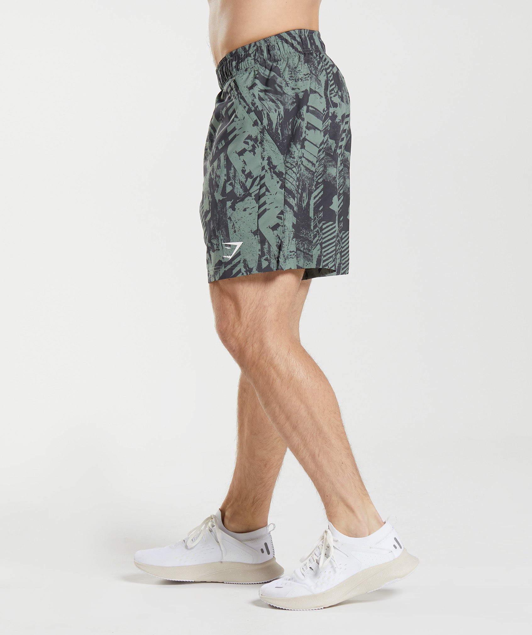 Sport 7" Shorts in Willow Green Print - view 3