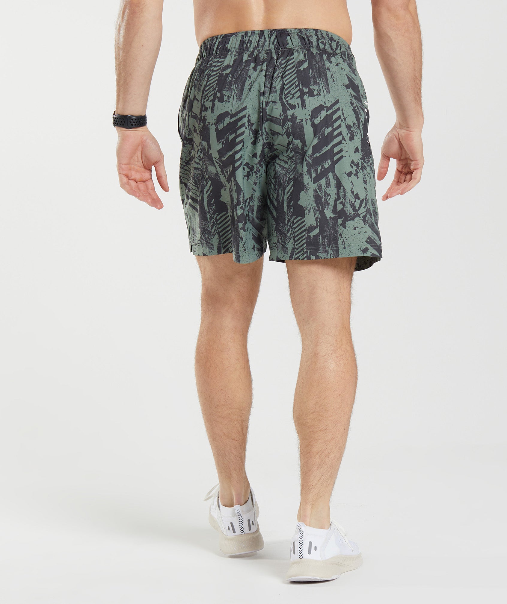 Sport 7" Shorts in Willow Green Print - view 2