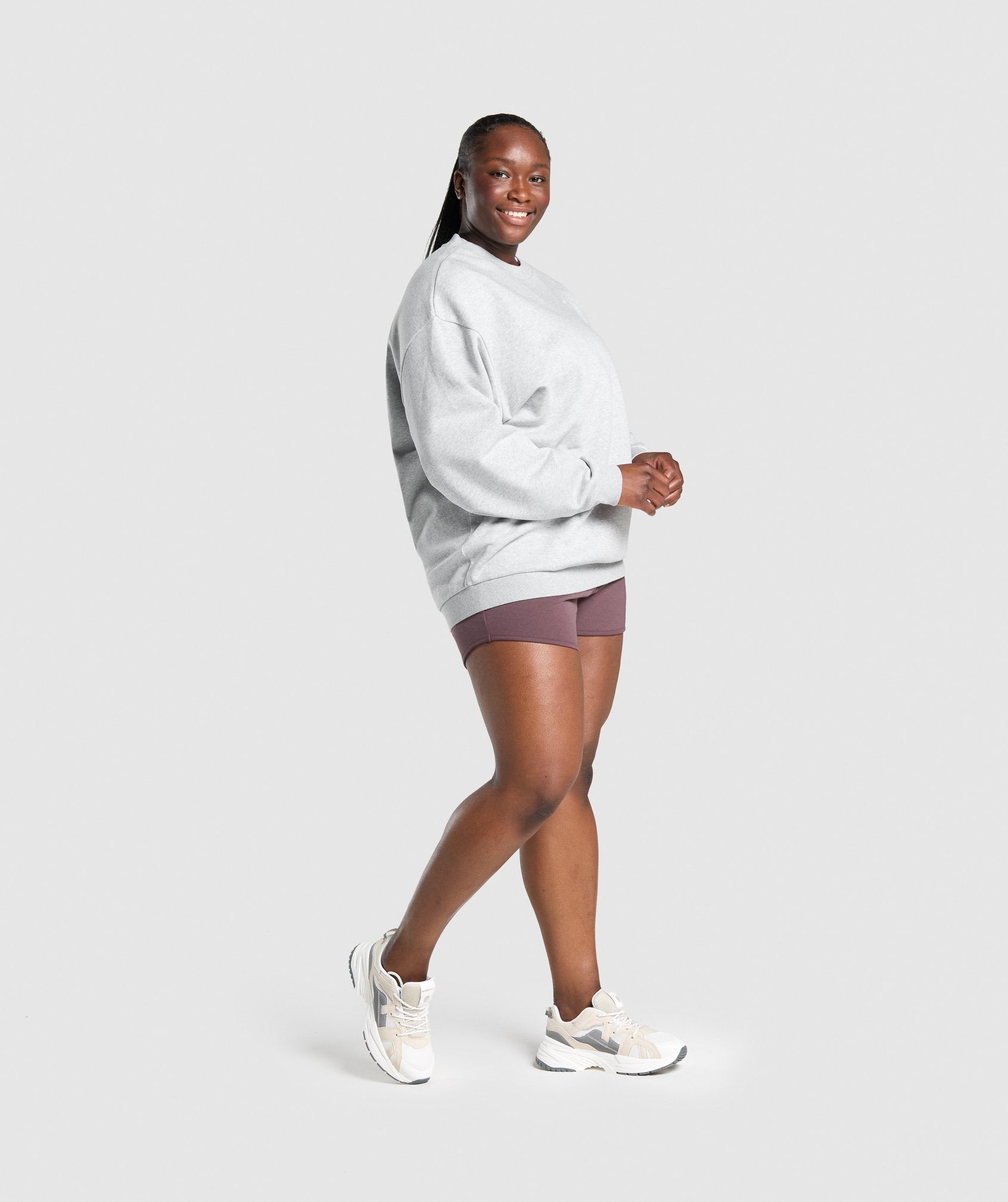 Training Oversized Sweatshirt in Light Grey Marl - view 4