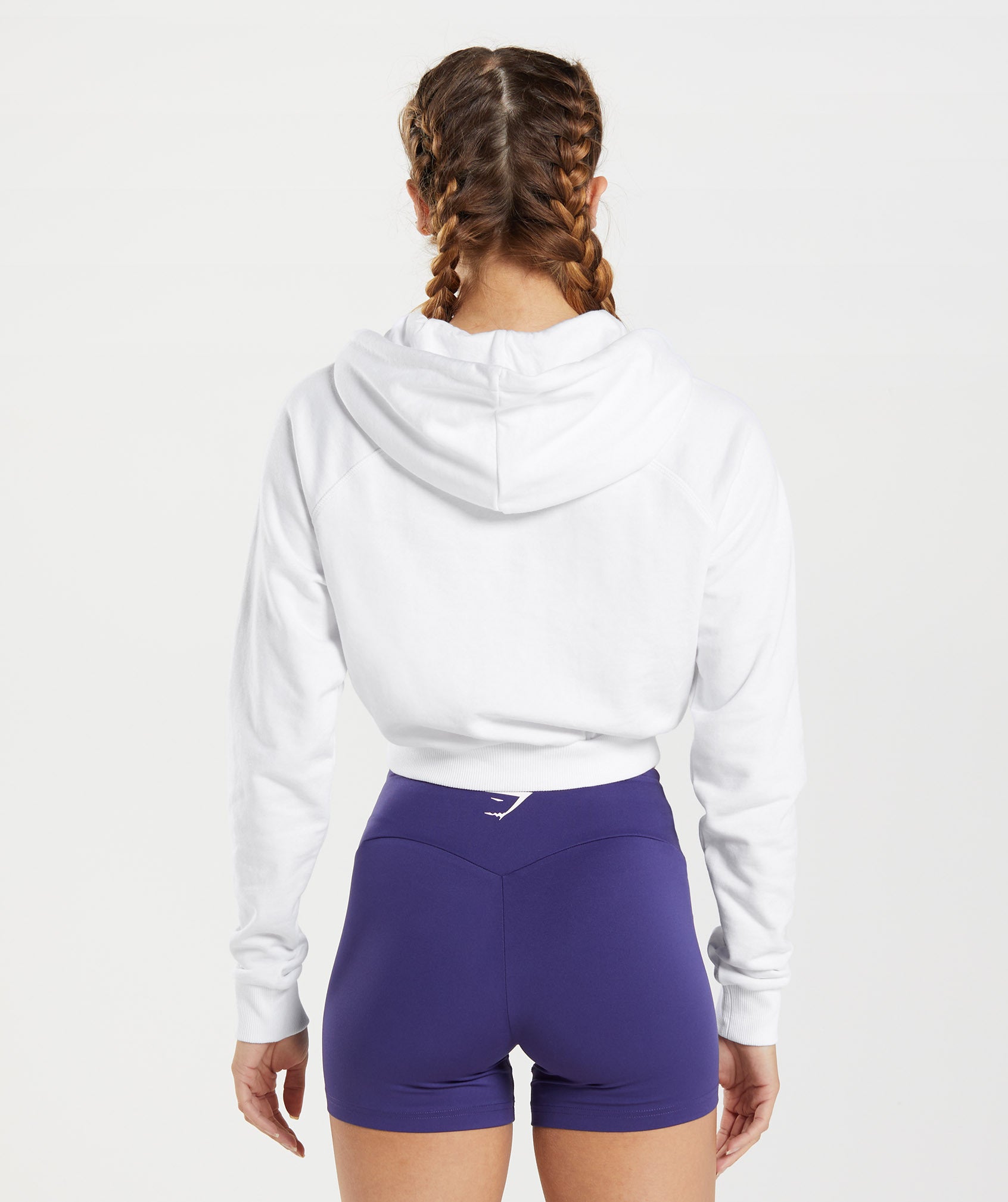 Training Cropped Hoodie in White - view 2