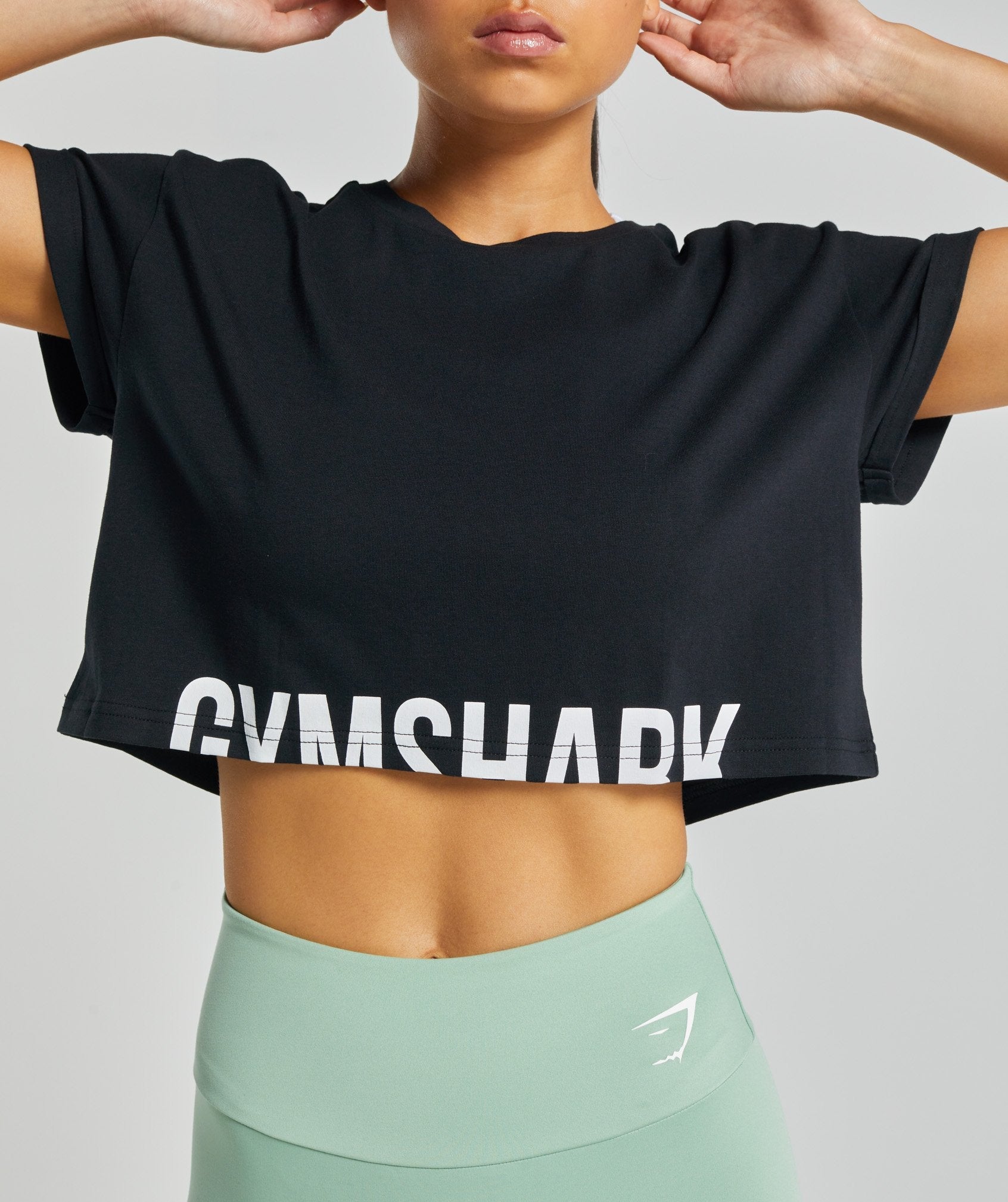 Fraction Crop Top in Black