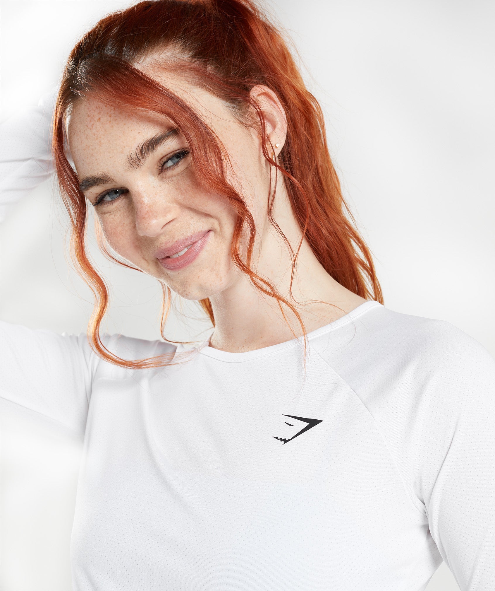 Training Long Sleeve Crop Top in White - view 3