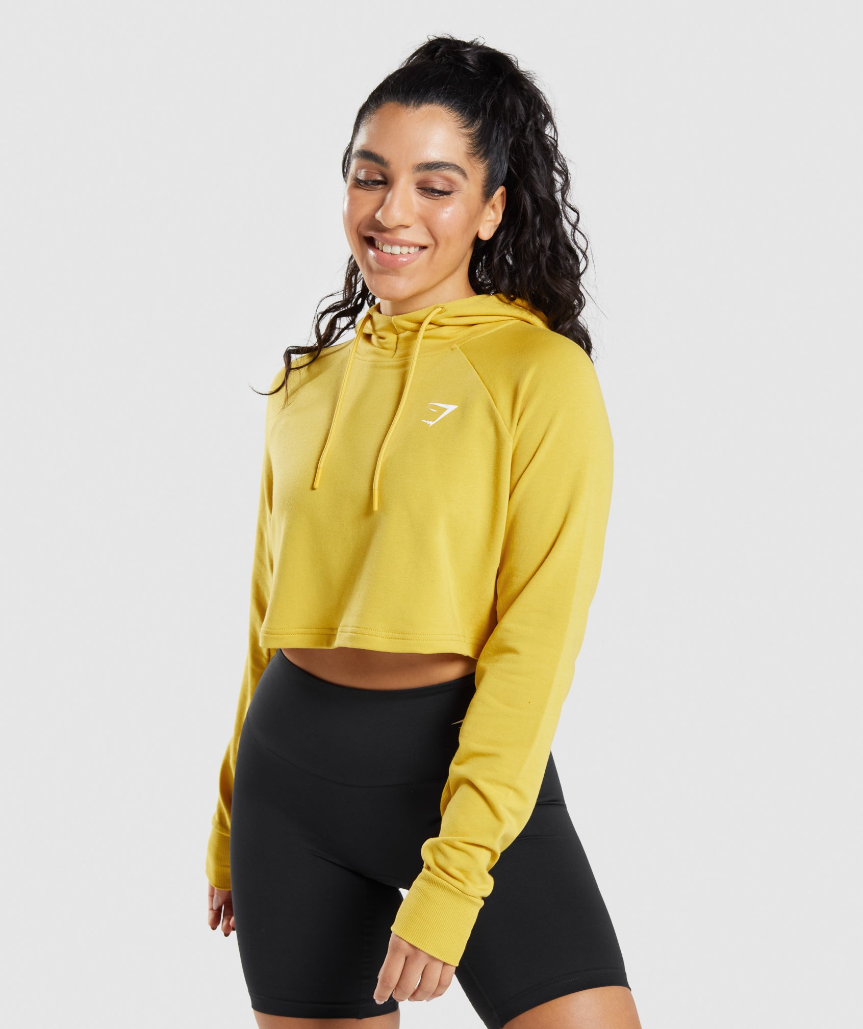 Training Cropped Hoodie in Medallion Yellow - view 1