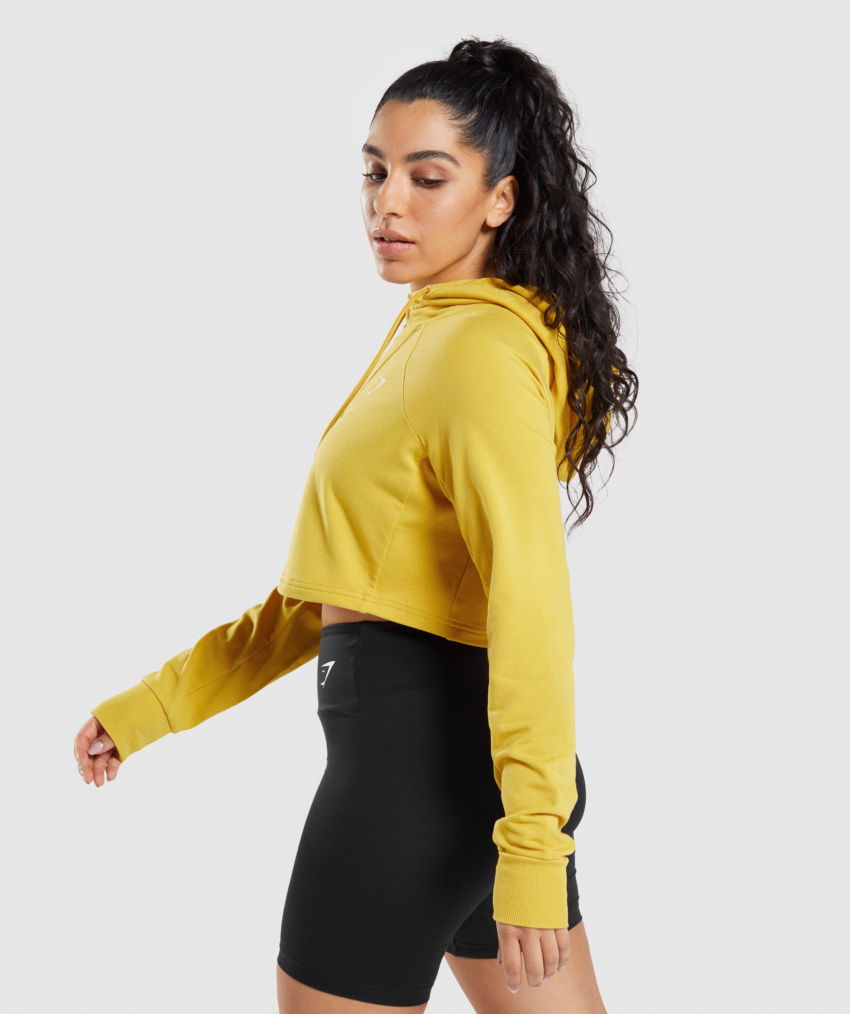 Training Cropped Hoodie in Medallion Yellow - view 3