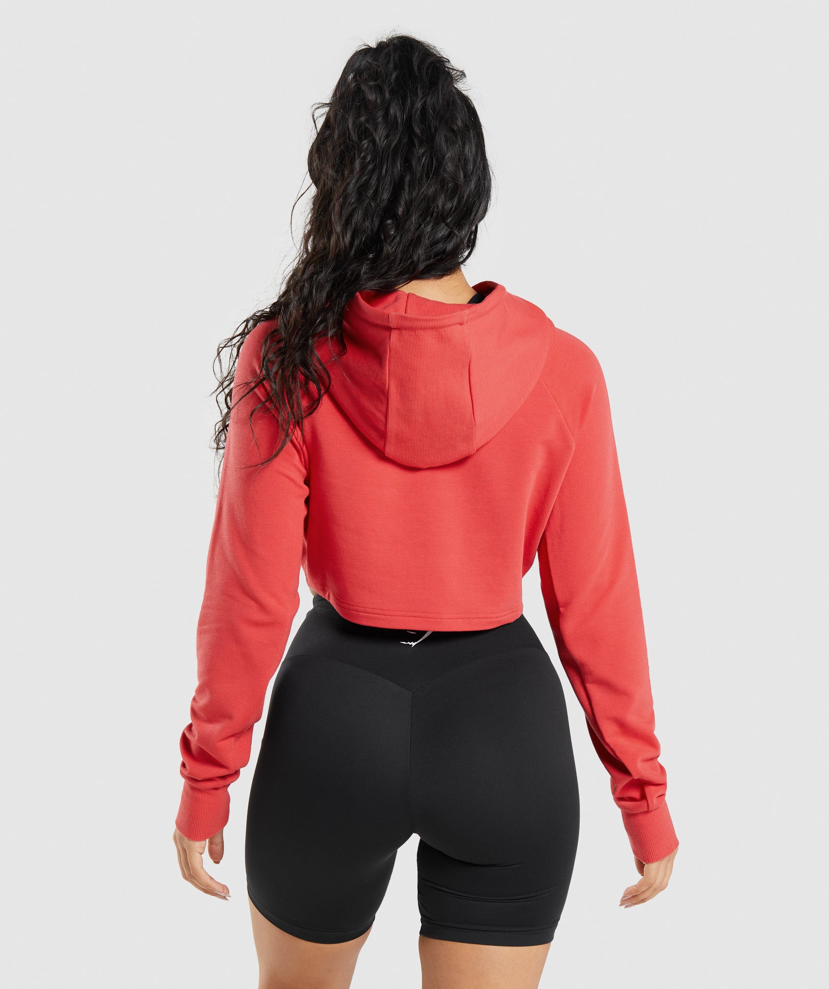 Training Cropped Hoodie in Ruby Red