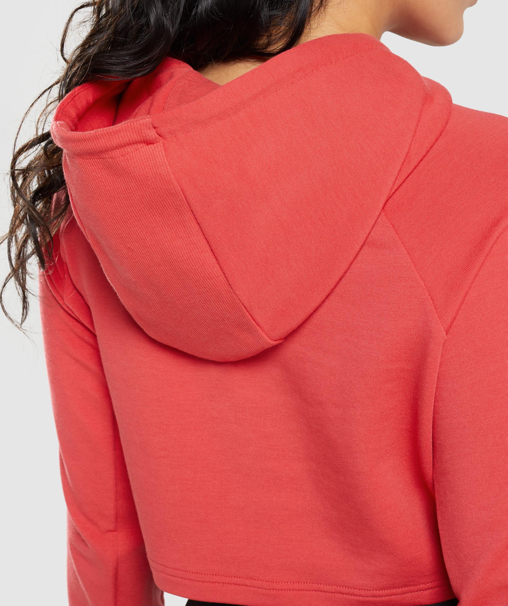 Training Cropped Hoodie in Ruby Red