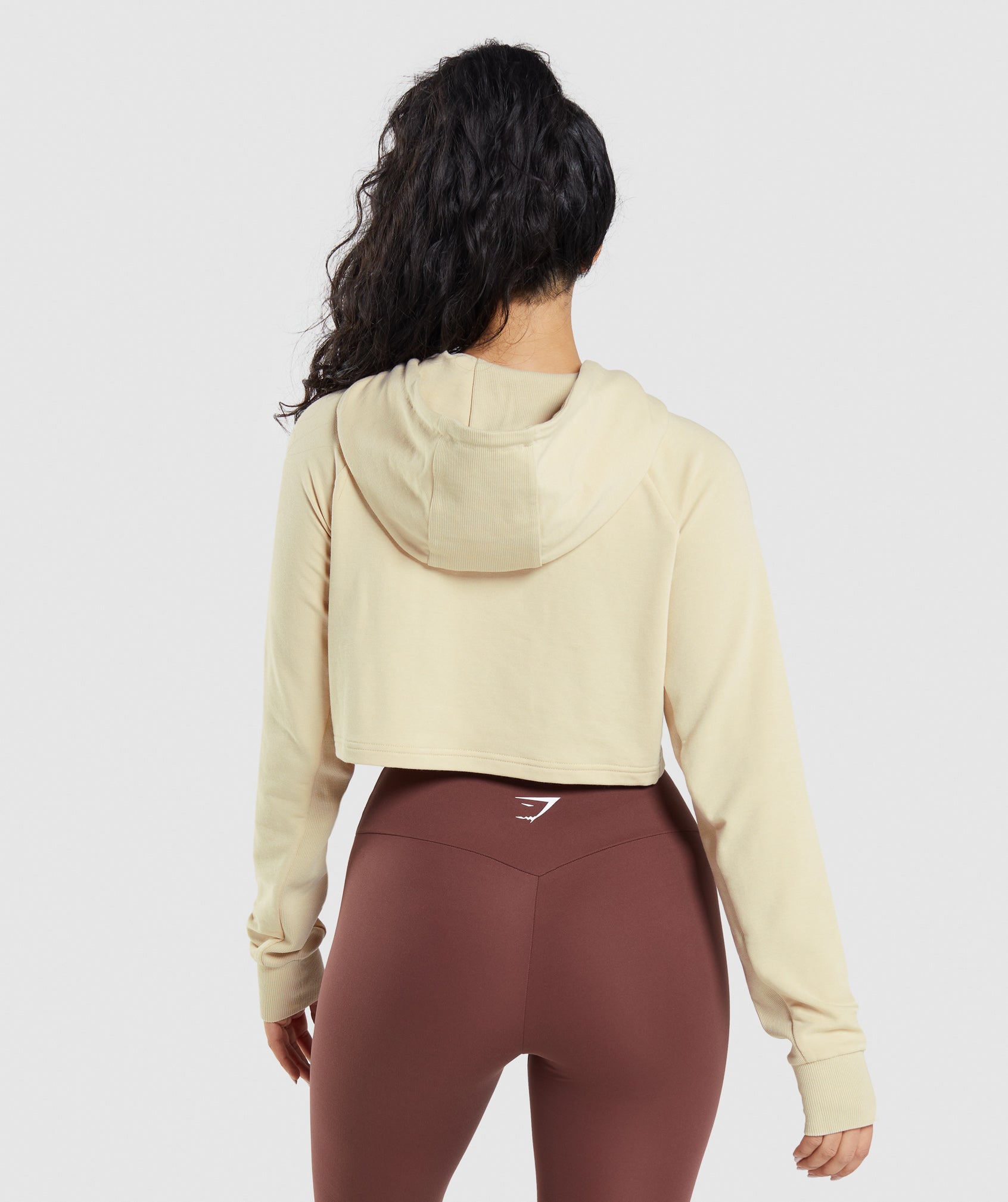 Training Cropped Hoodie in Vanilla Brown - view 2