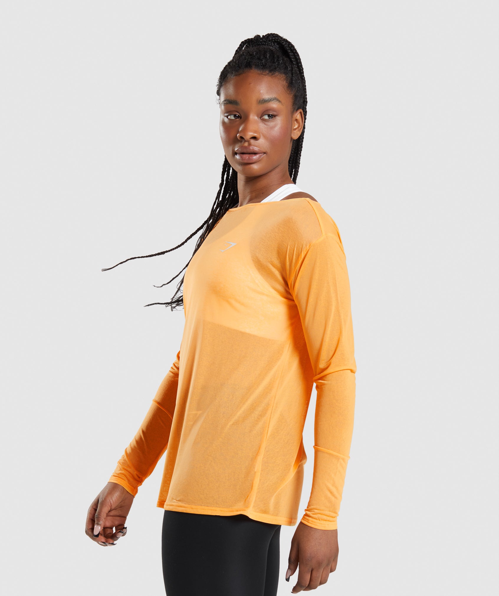 Training Oversized Long Sleeve Tee in Apricot Orange