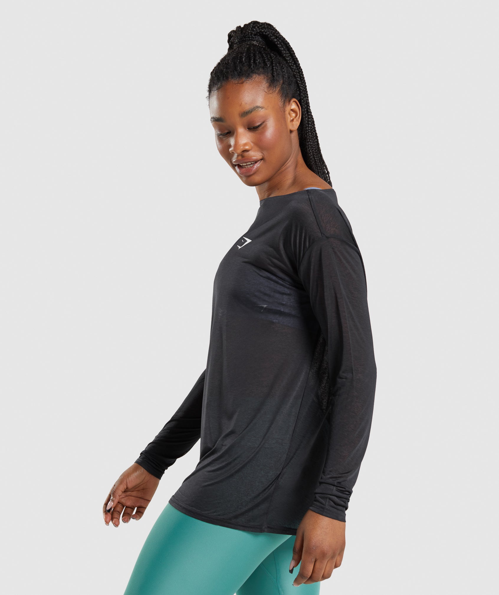 Training Oversized Long Sleeve Tee in Black - view 3