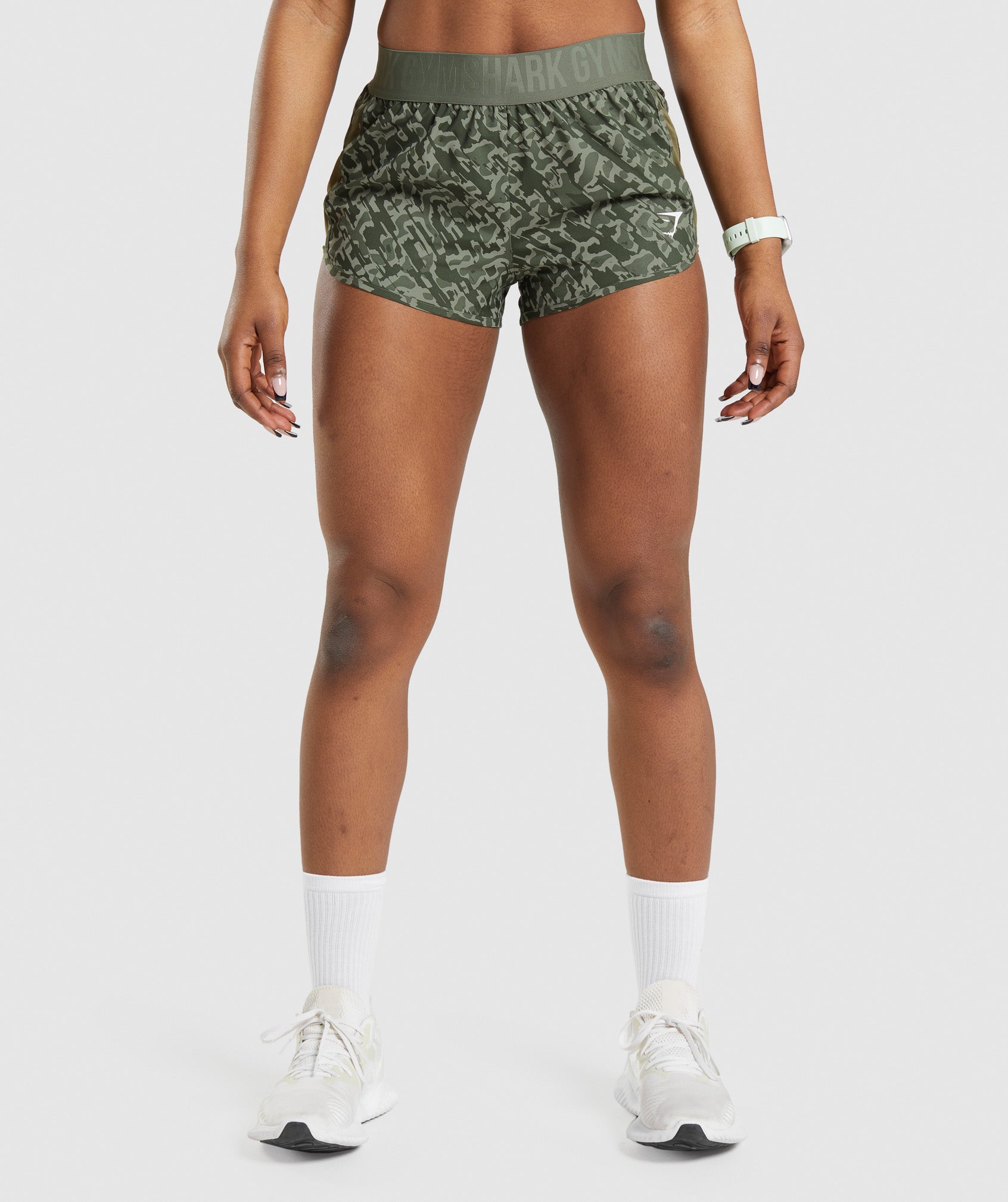 Training Loose Fit Shorts in Green Print - view 1