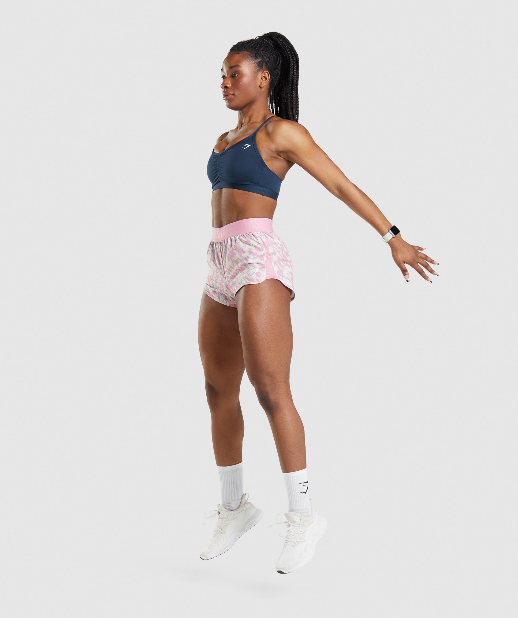 Training Loose Fit Shorts in Pink Print - view 4