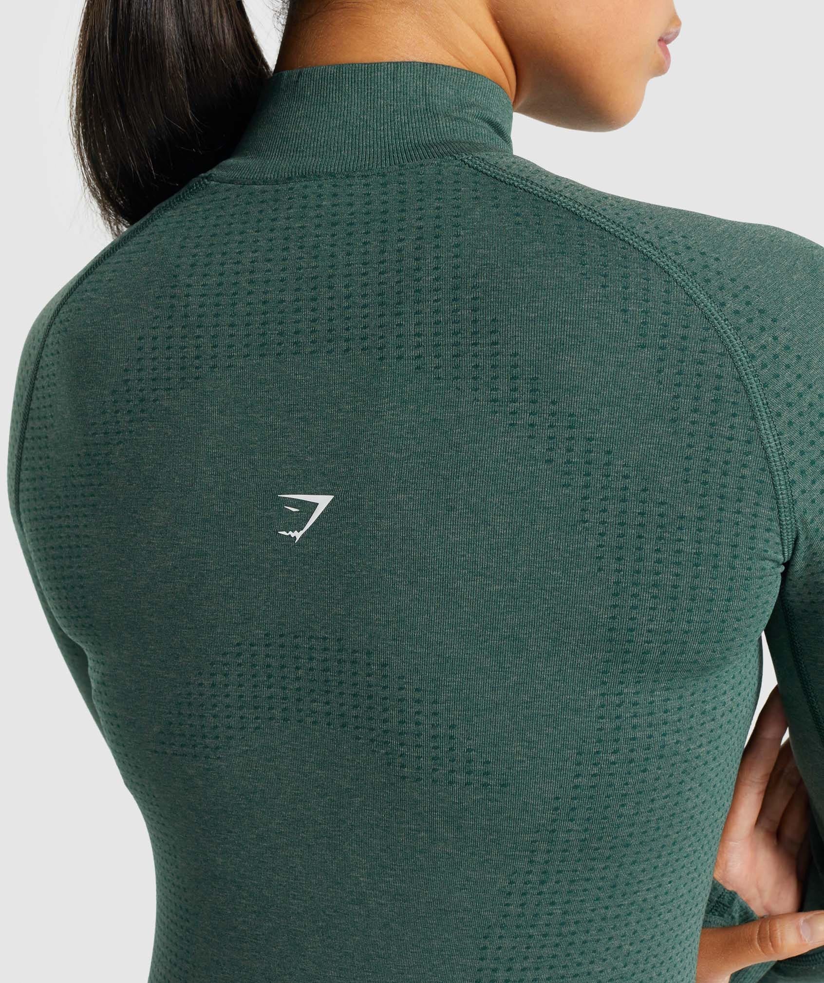 Vital Seamless 2.0 1/2 Zip Pullover in Dark Green Marl - view 6