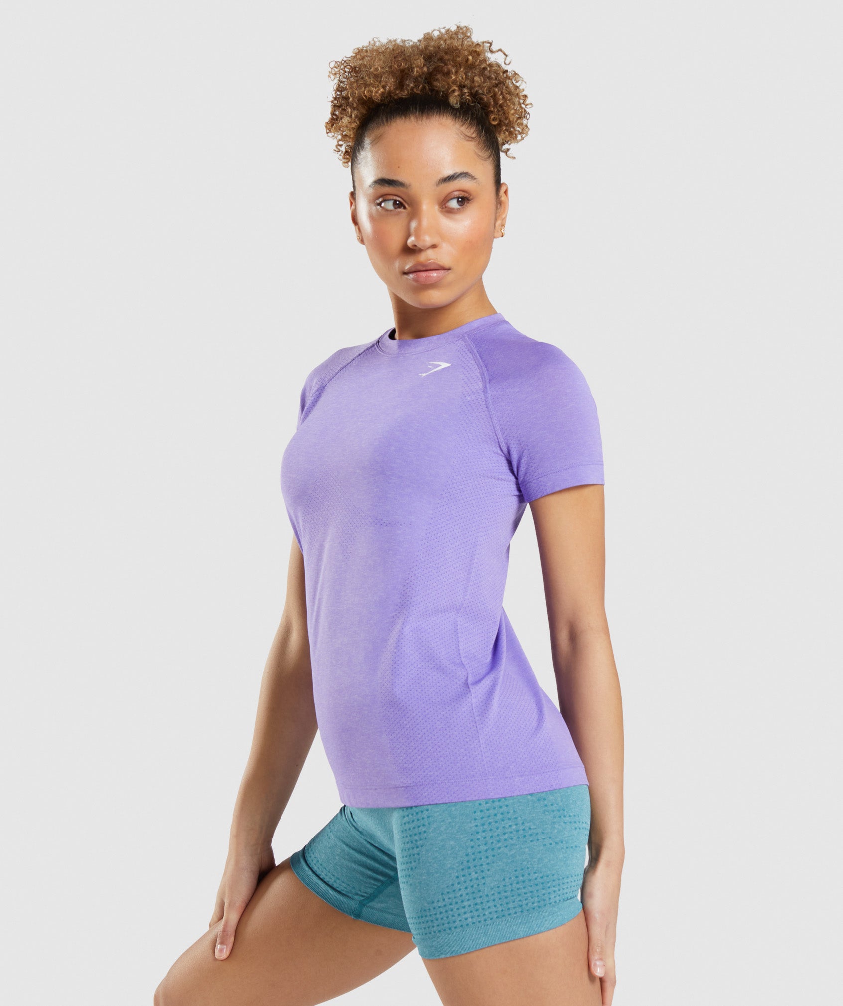 Vital Seamless 2.0 Light T-Shirt in Bright Purple Marl - view 3
