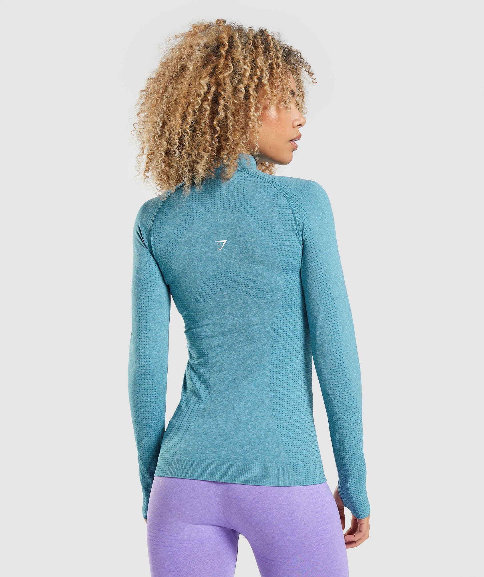 Vital Seamless 2.0 1/2 Zip Pullover in Tahoe Teal Marl