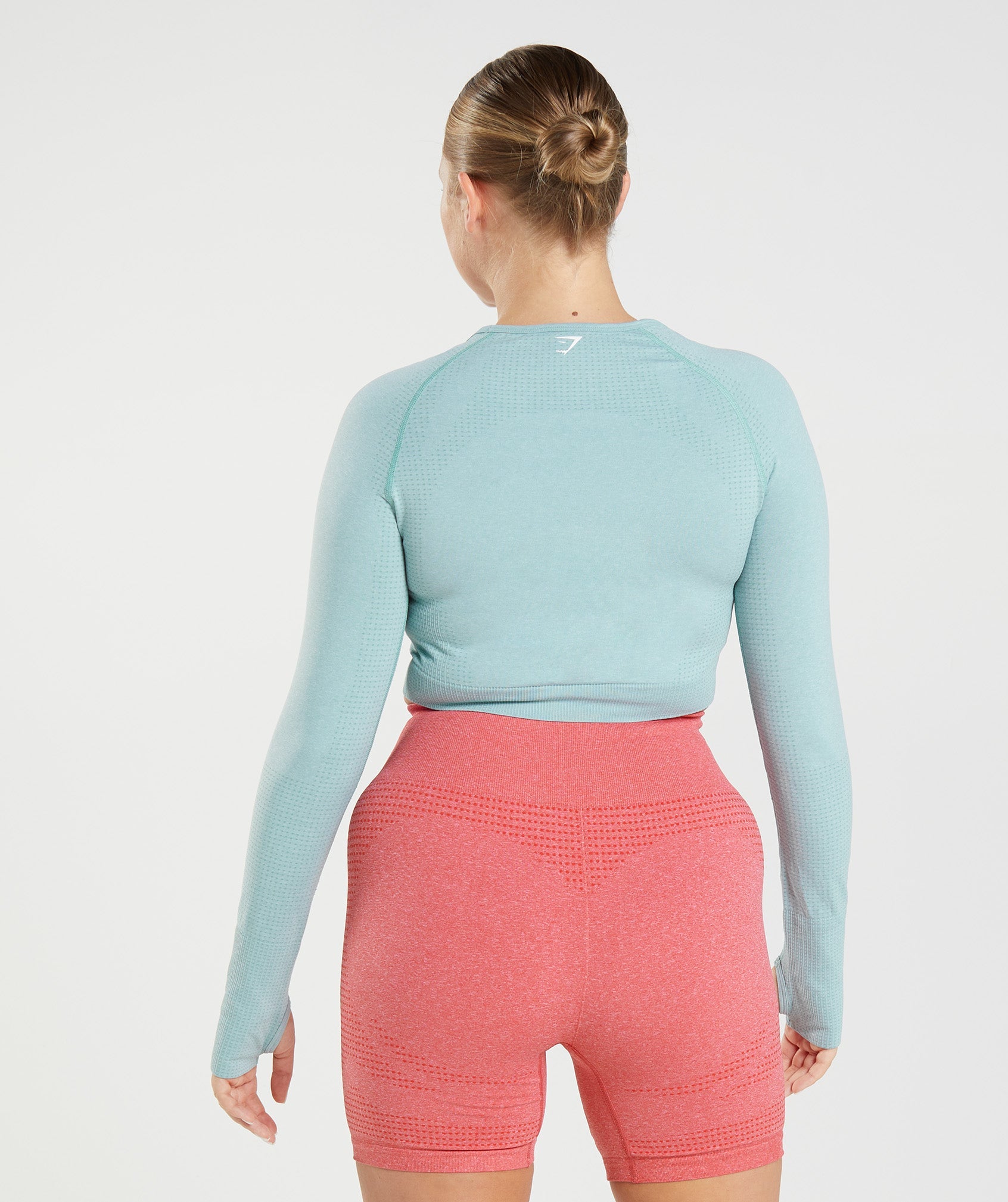 Vital Seamless 2.0 Crop Top in Pearl Blue Marl - view 3