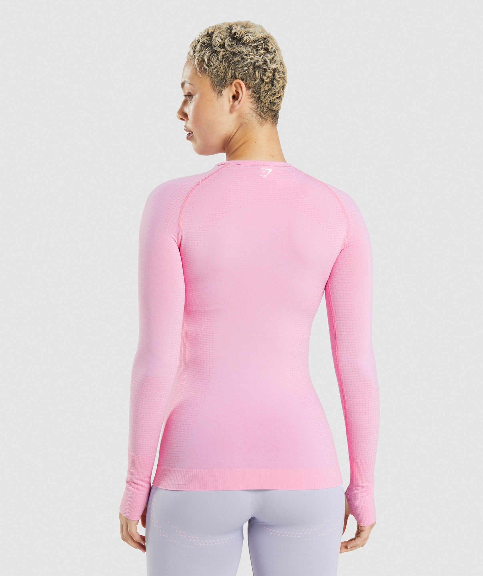 Move Seamless Long Sleeve Crop Top - Light Pink Marl