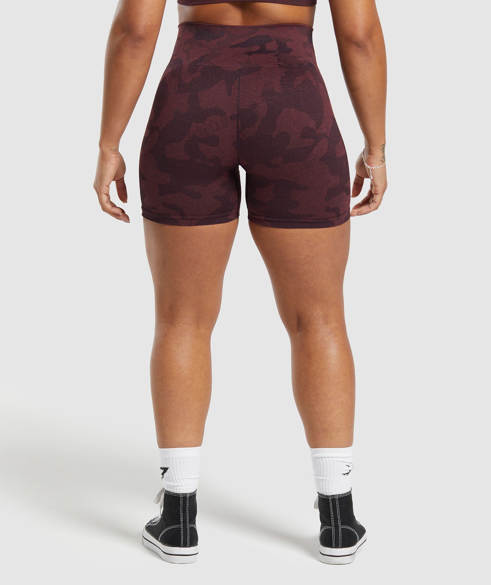 Adapt Camo Seamless Shorts in Plum Brown/Burgundy Brown - view 2