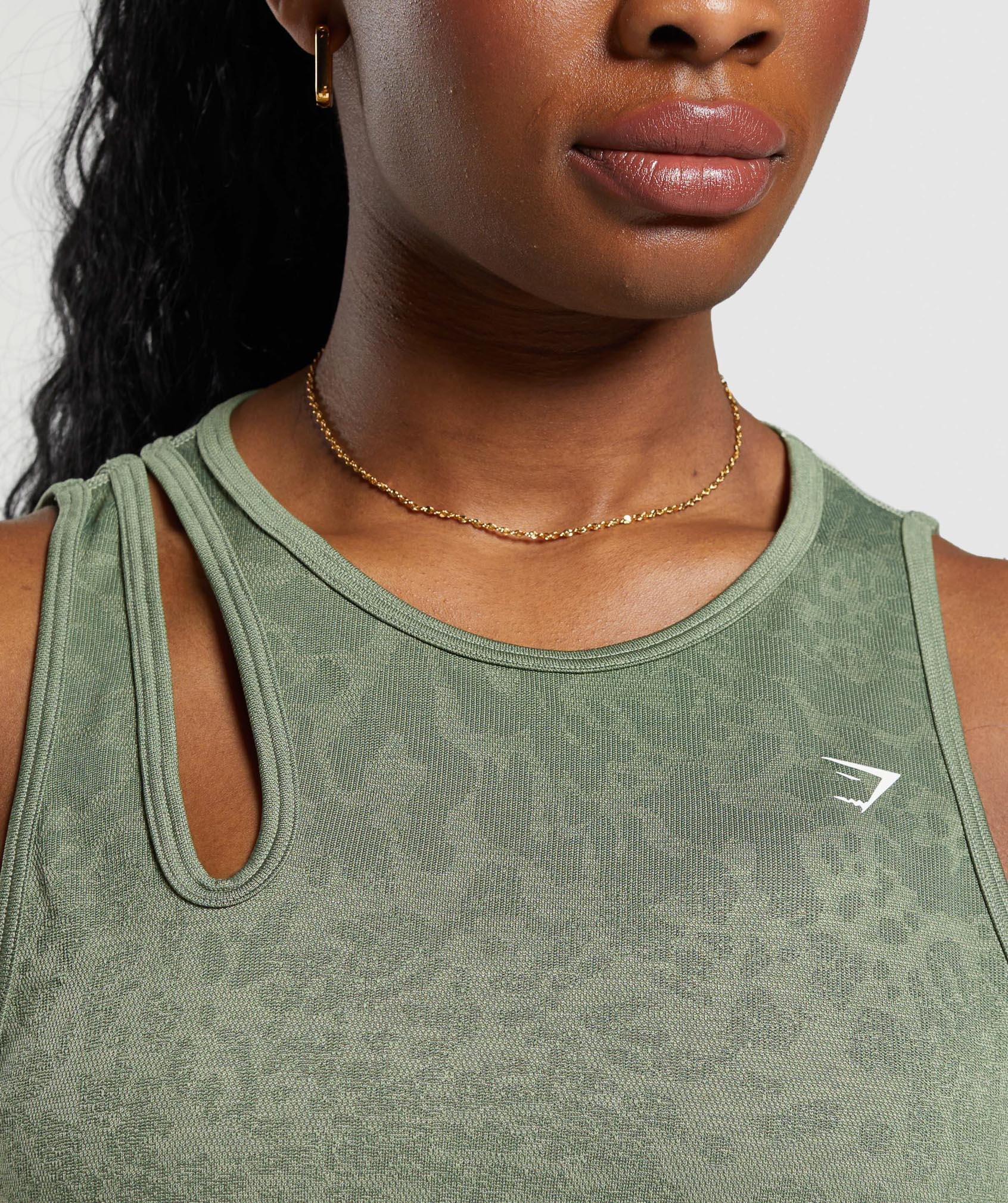 Adapt Safari Seamless Drop Arm Faded Tank in Force Green/Faded Green - view 6