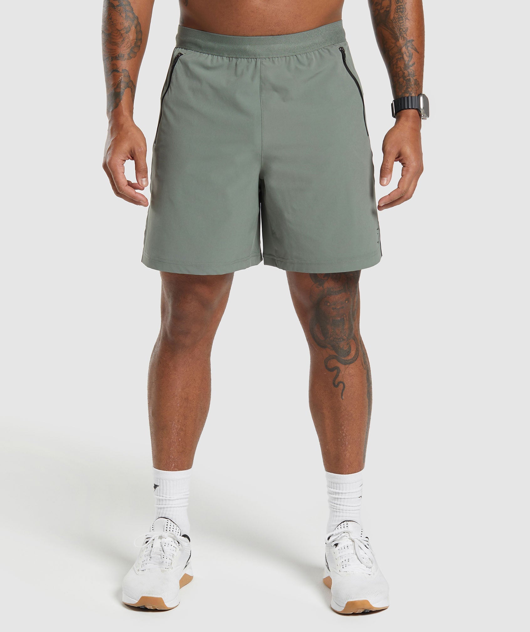 Apex 7" Hybrid Shorts in Unit Green - view 1