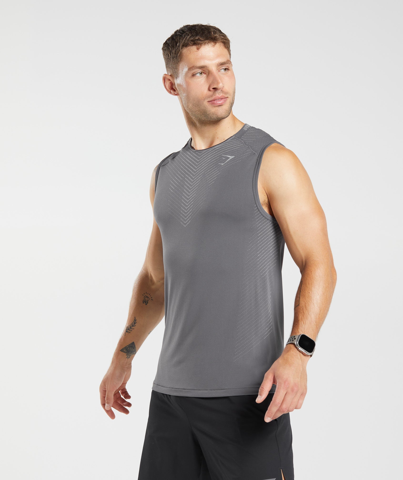 Apex Seamless Tank in Dark Grey/Smokey Grey - view 3