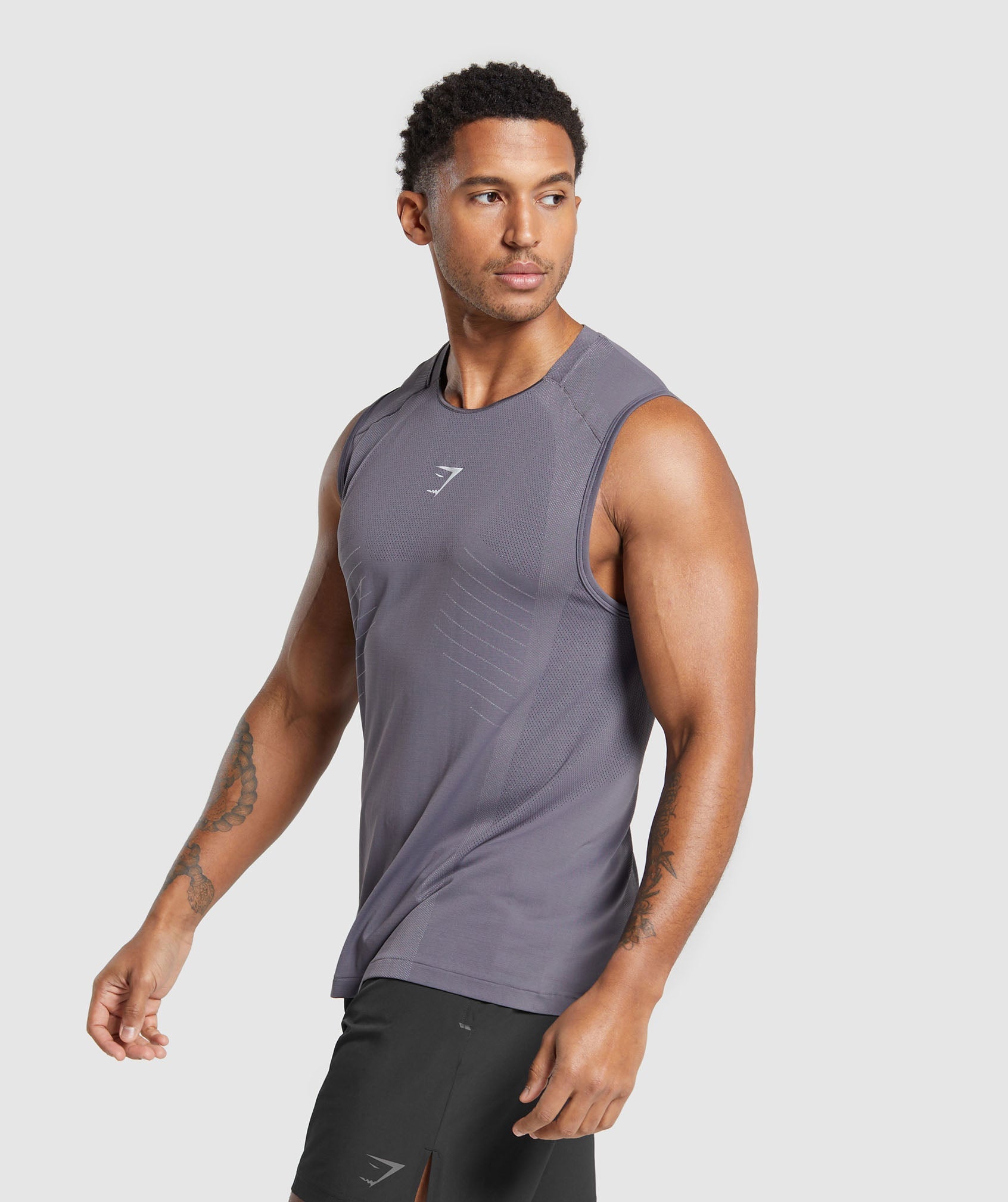 Apex Seamless Tank in Dark Grey/Light Grey - view 3