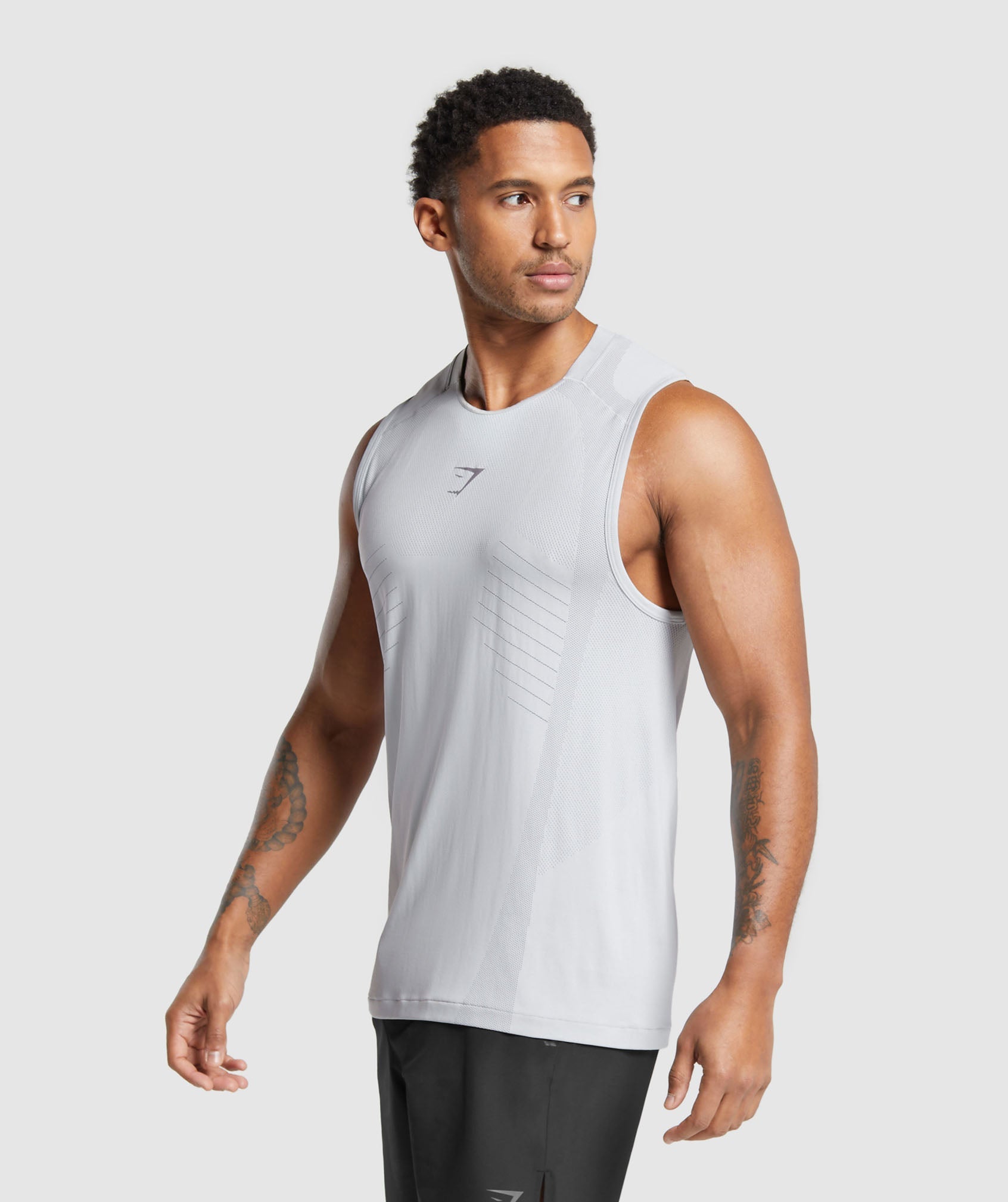 Apex Seamless Tank in Light Grey/Medium Grey - view 3