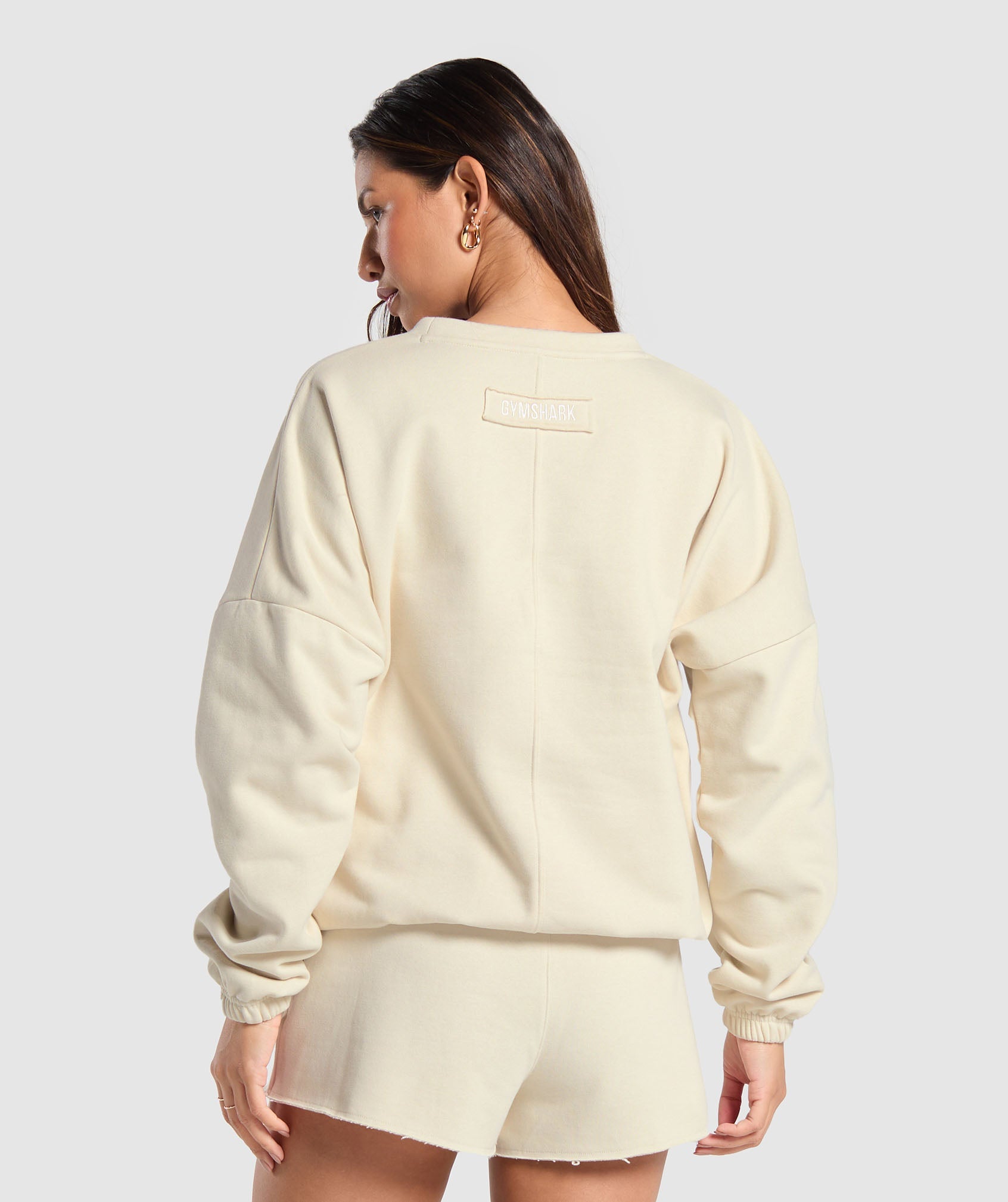 Fleece Oversized Sweatshirt in Ecru White - view 2