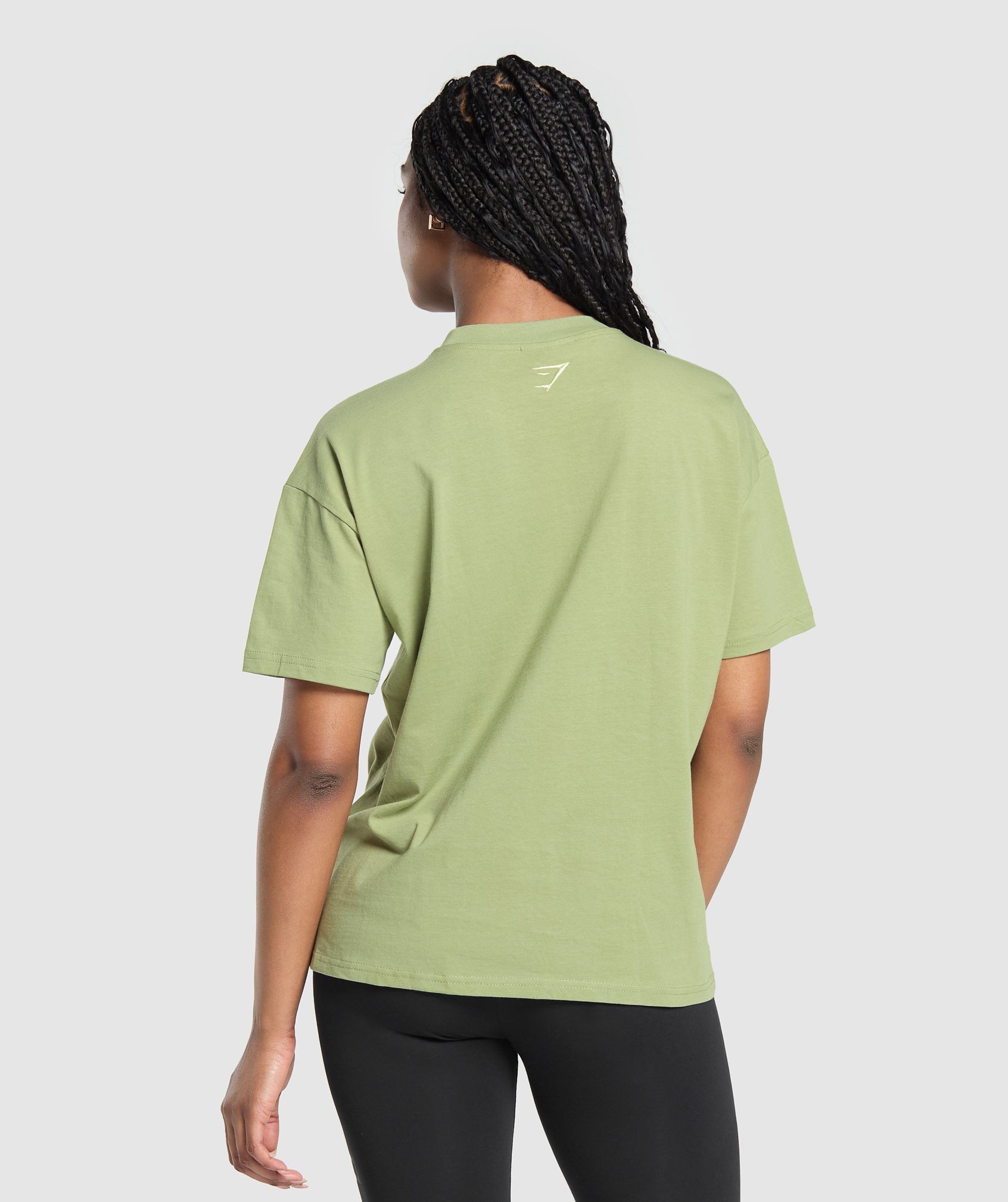Block Oversized T-Shirt in Natural Sage Green - view 2