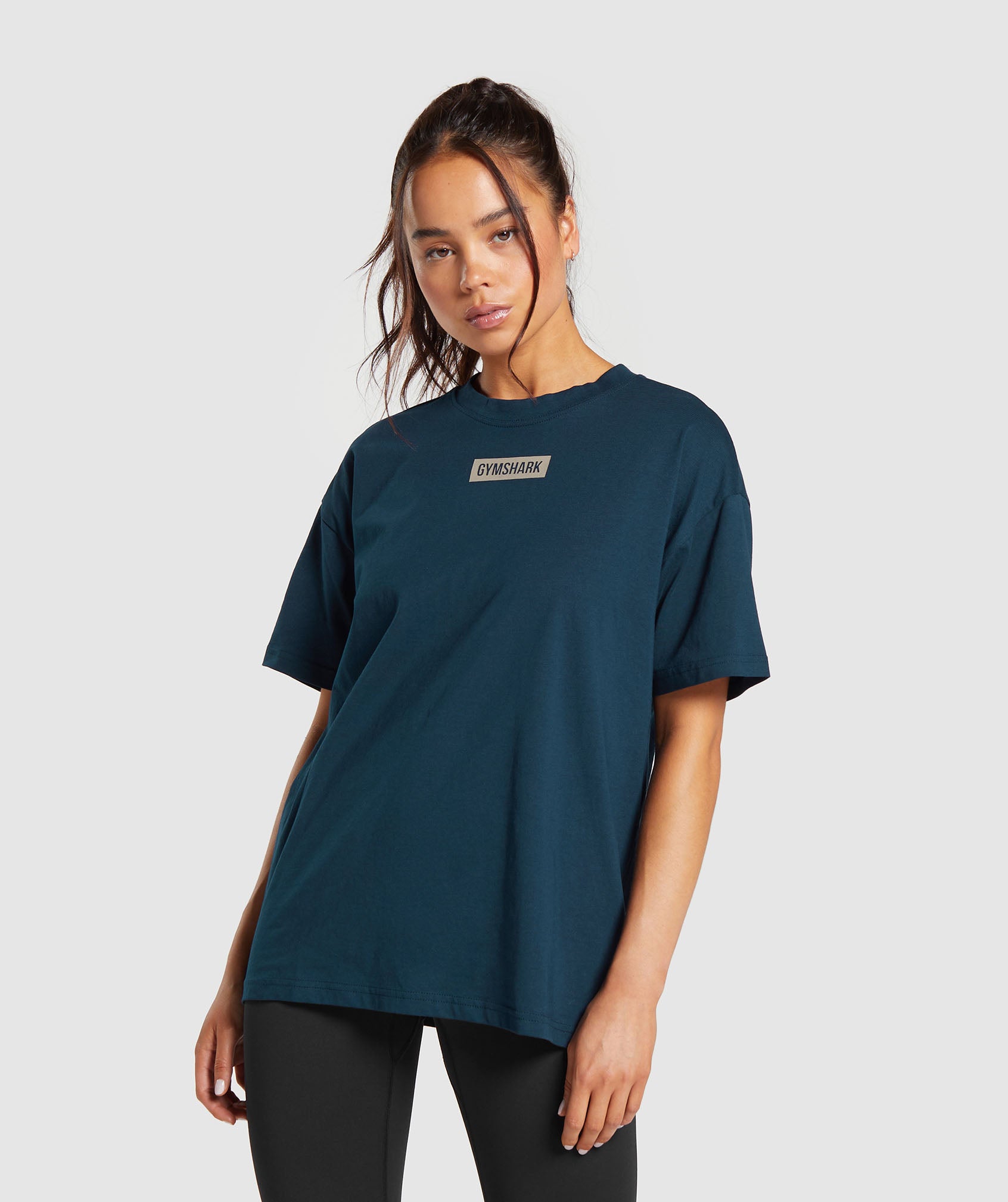 Block Oversized T-Shirt in Navy ist nicht auf Lager