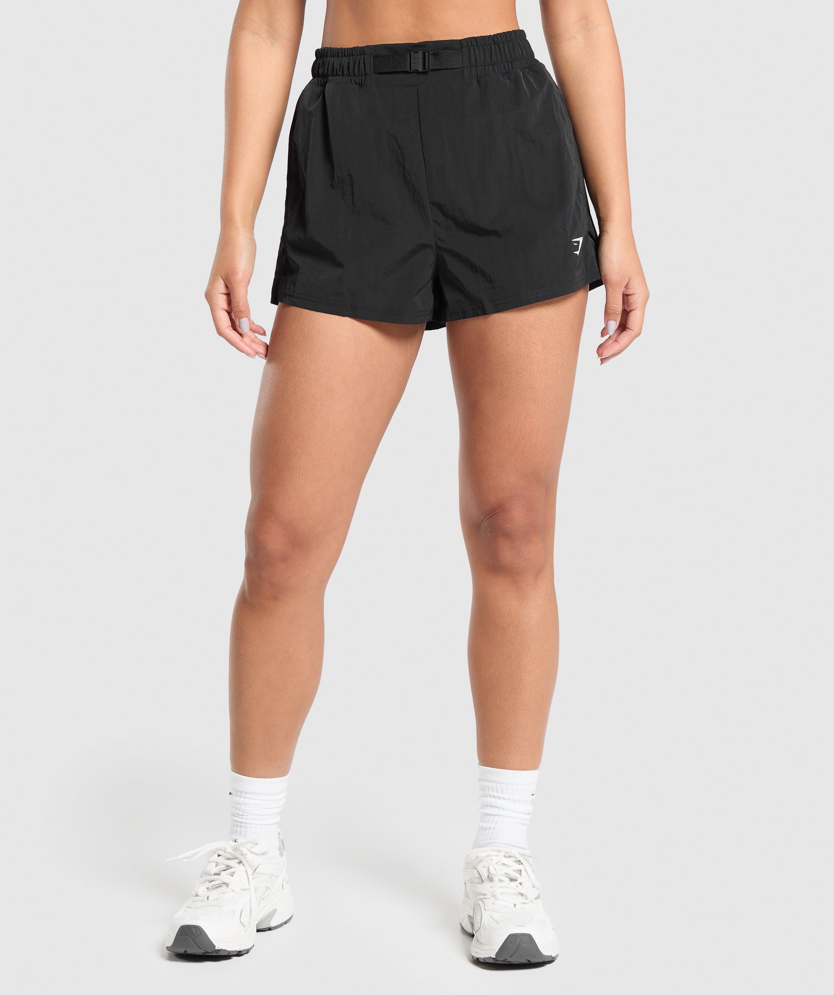 Buckle Waisted Shorts in Black