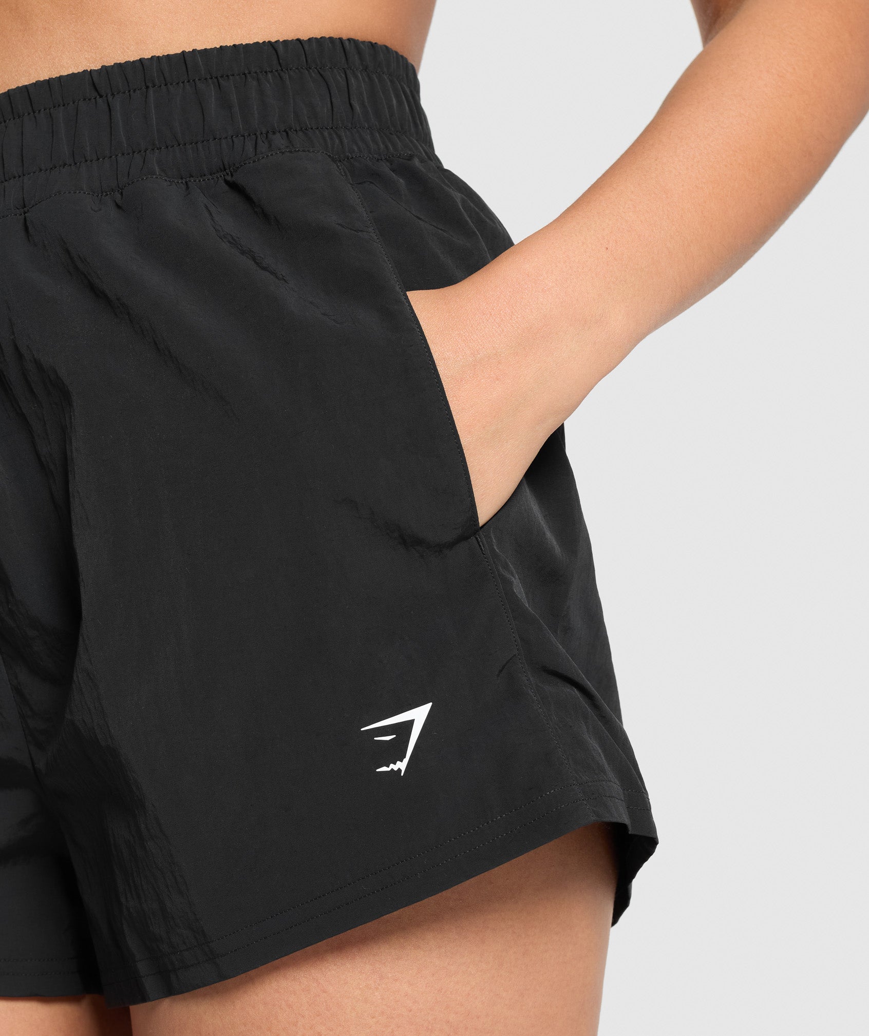 Buckle Waisted Shorts in Black - view 6