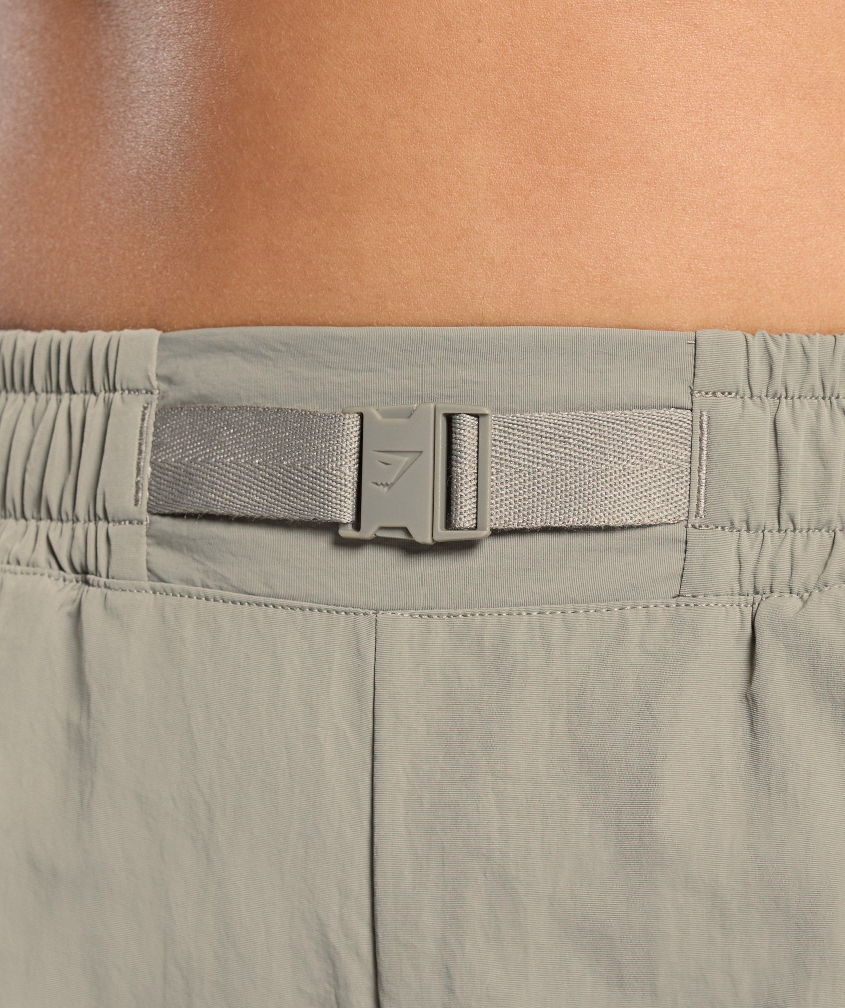 Buckle Waisted Shorts in Linen Brown - view 5