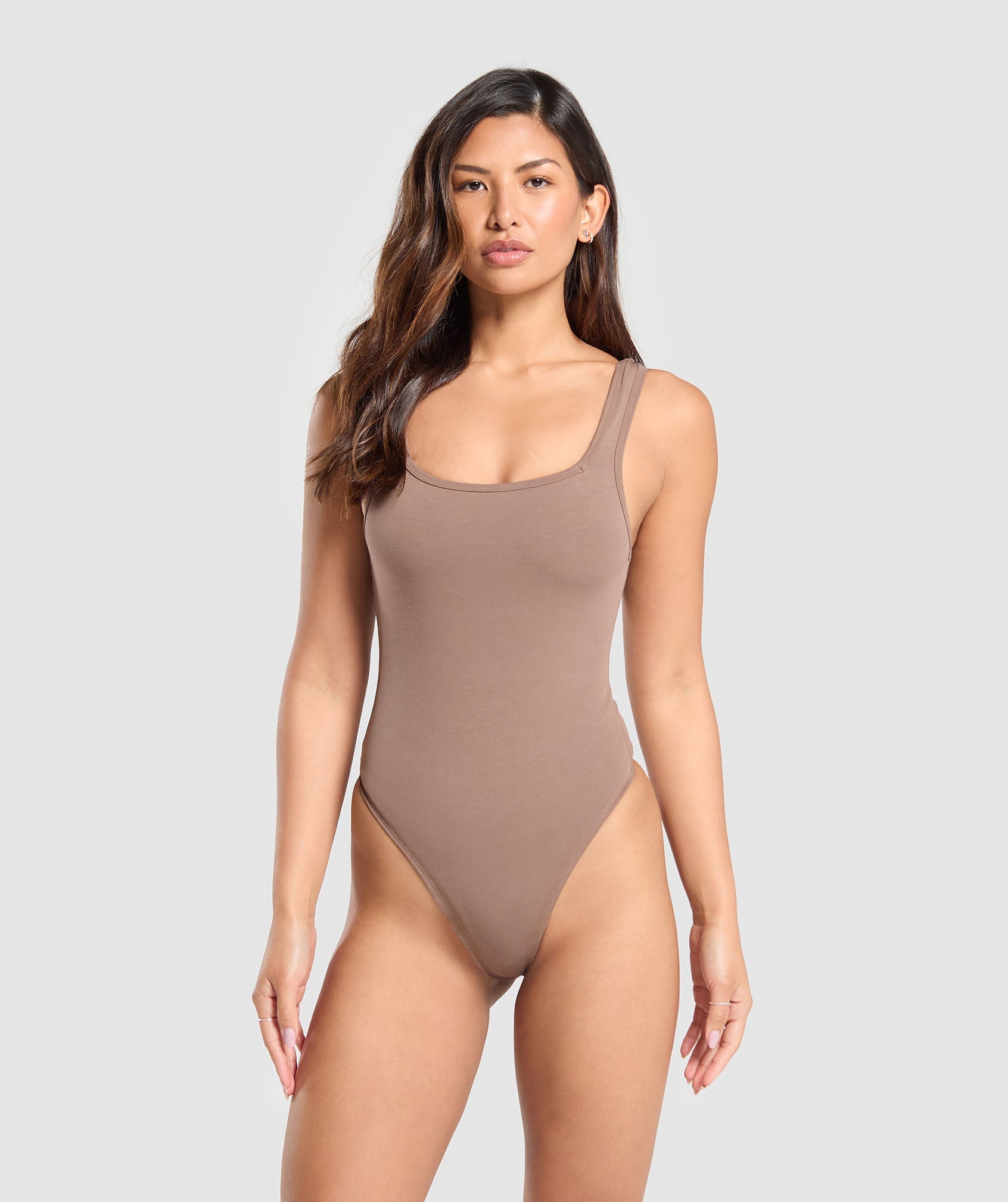 Cotton Bodysuit in Mocha Mauve