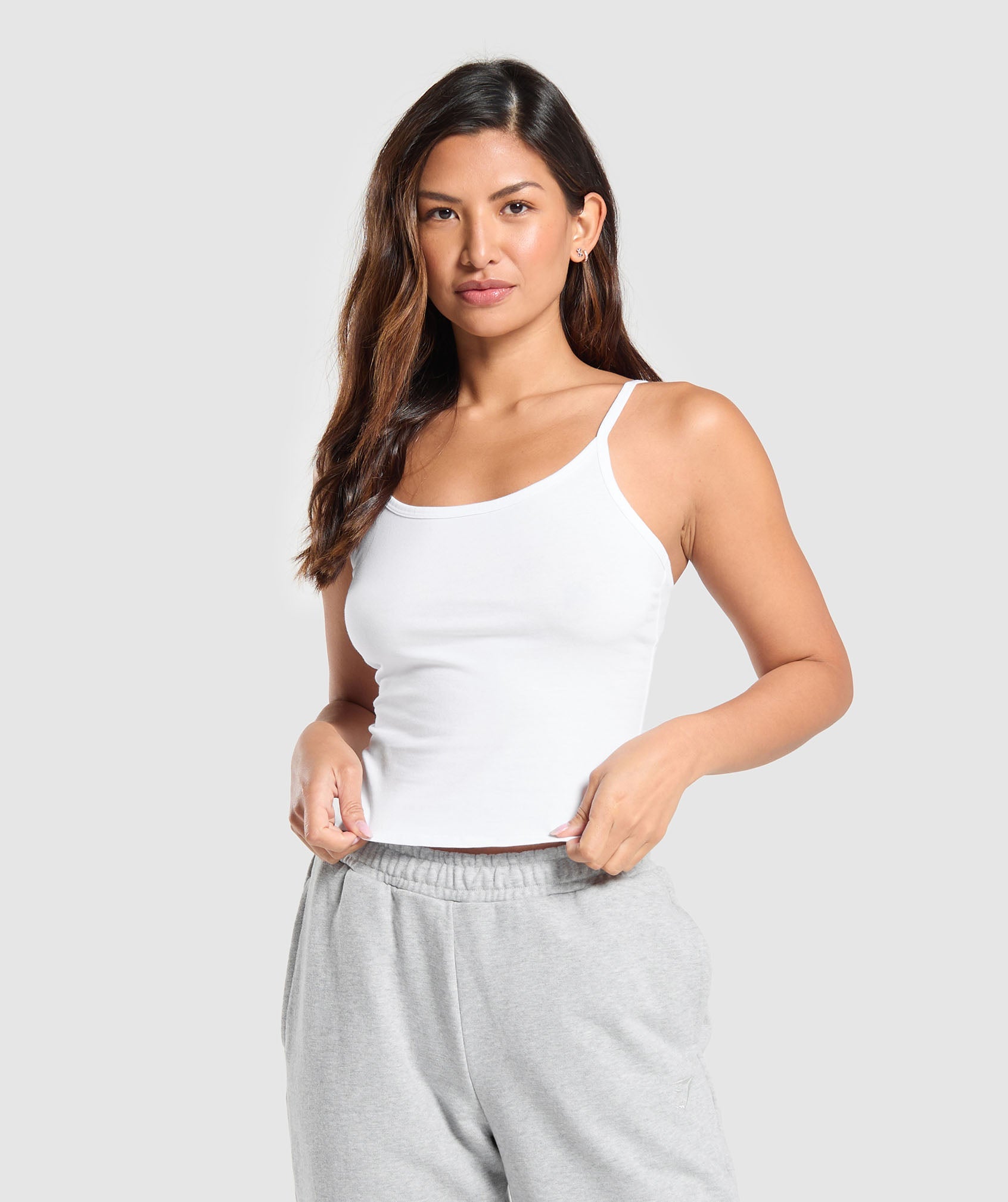 Cotton Cami Tank in White - view 1