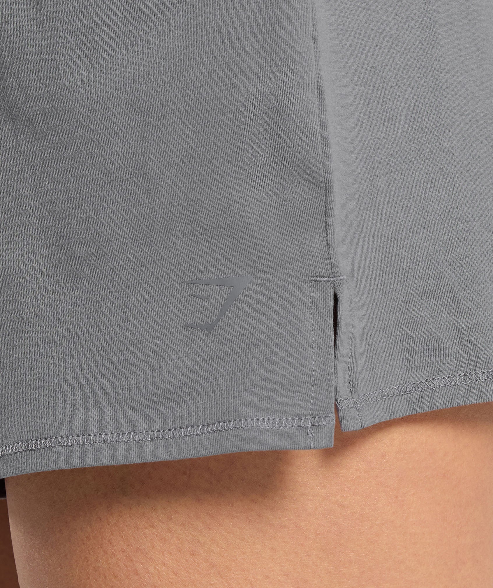 Cotton Shorts in Brushed Grey - view 5