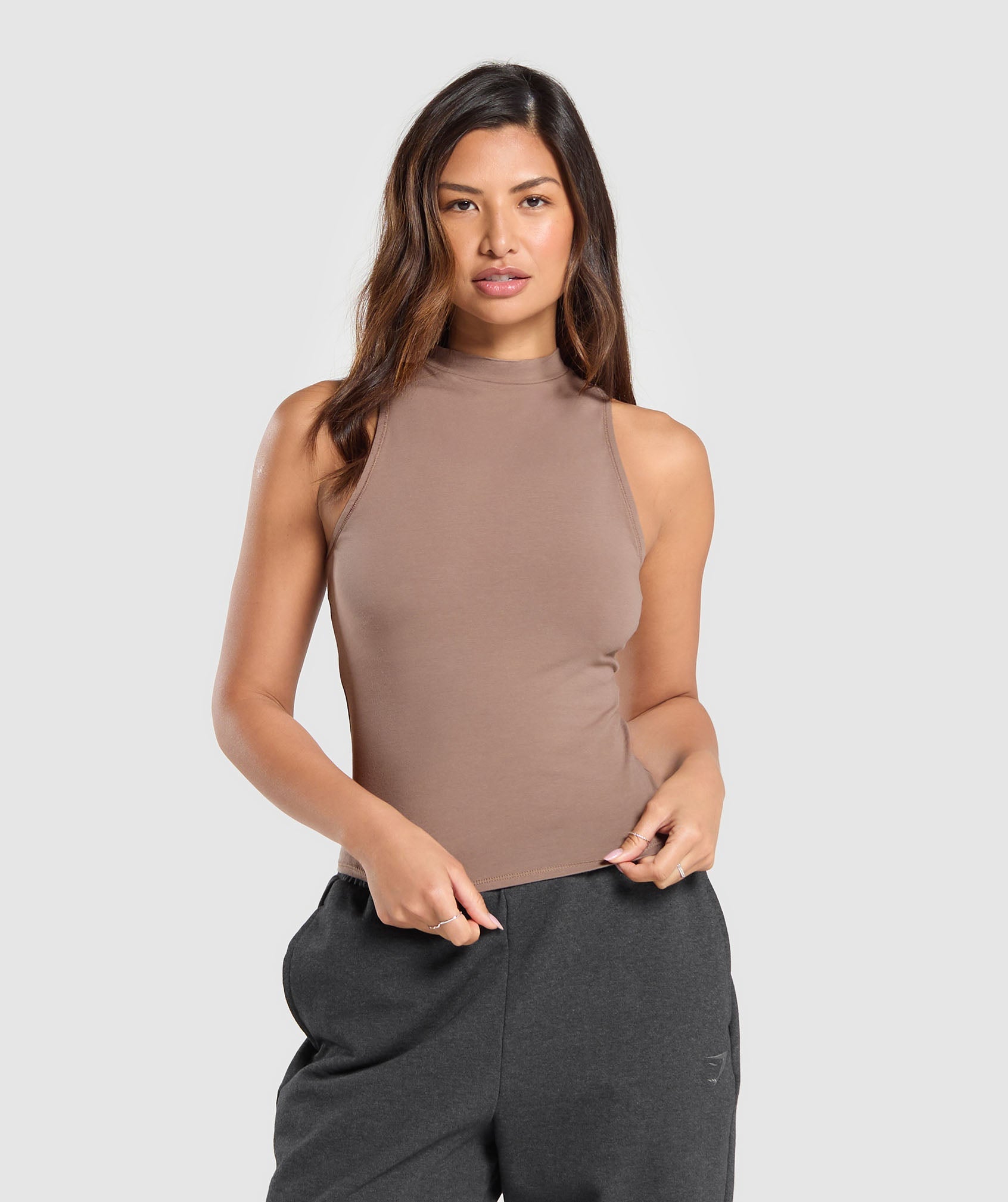 Cotton Tank in Mocha Mauve - view 1