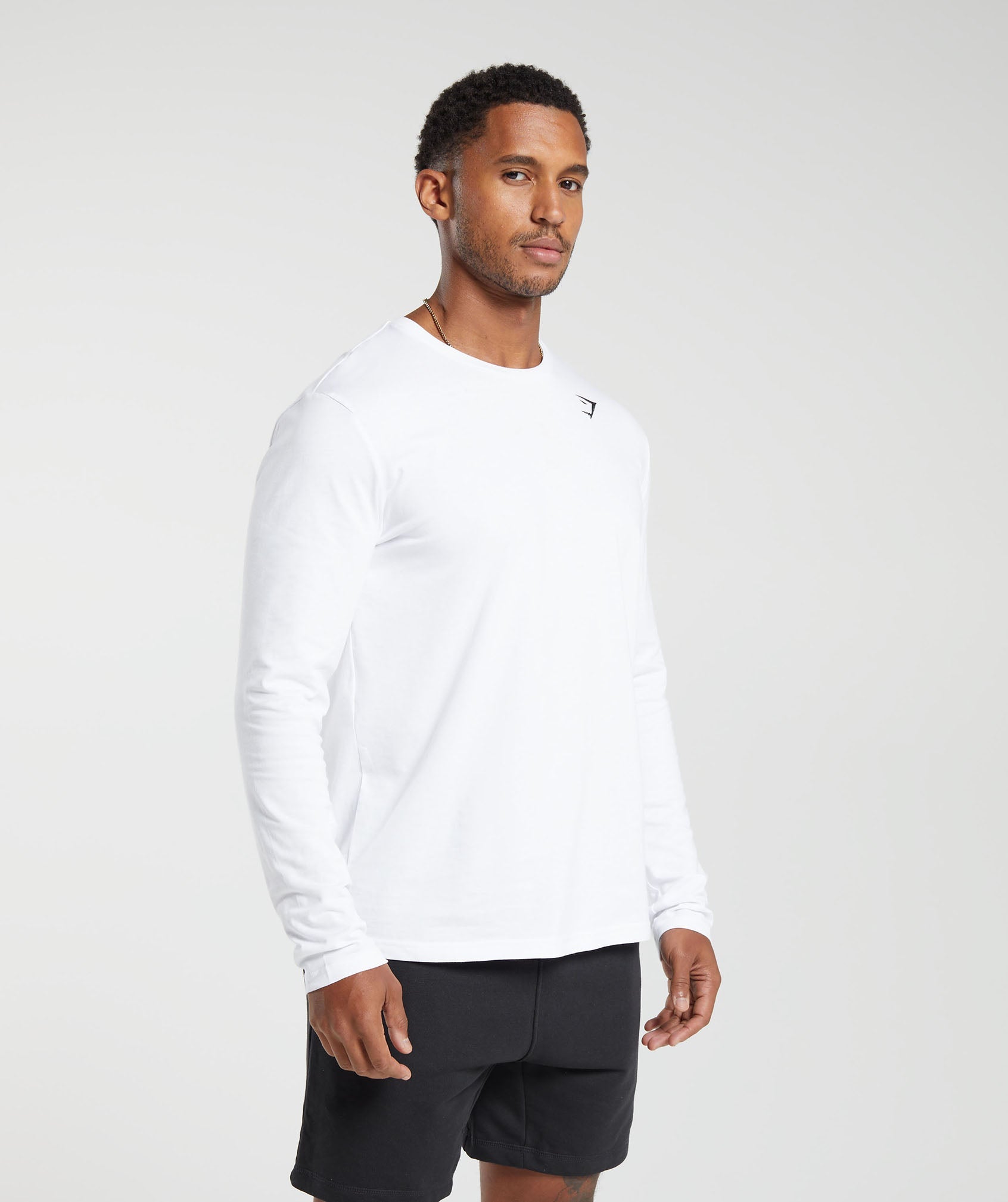 Crest Long Sleeve T-Shirt in White - view 3
