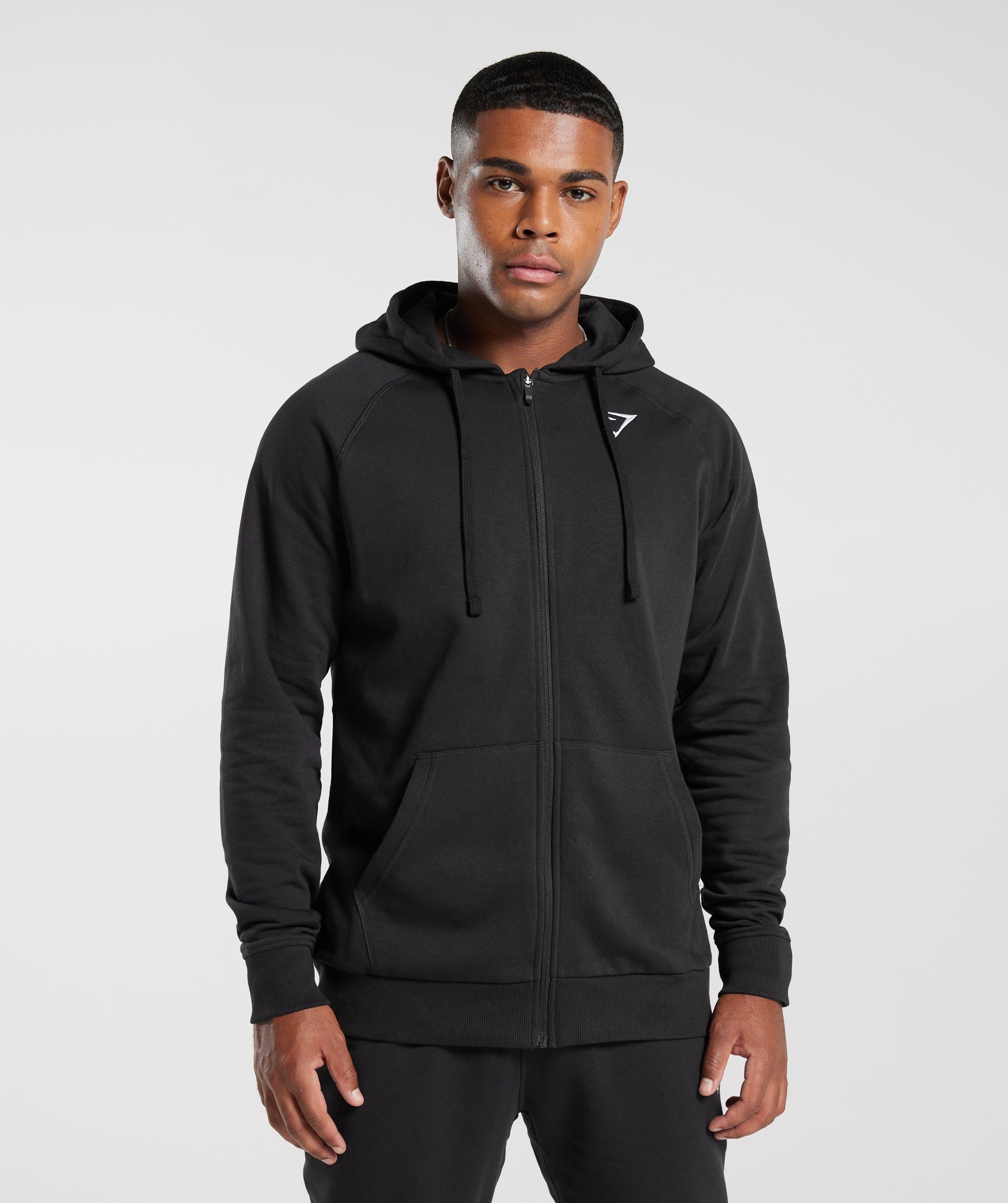 Crest Zip Up Hoodie in Black ist nicht auf Lager