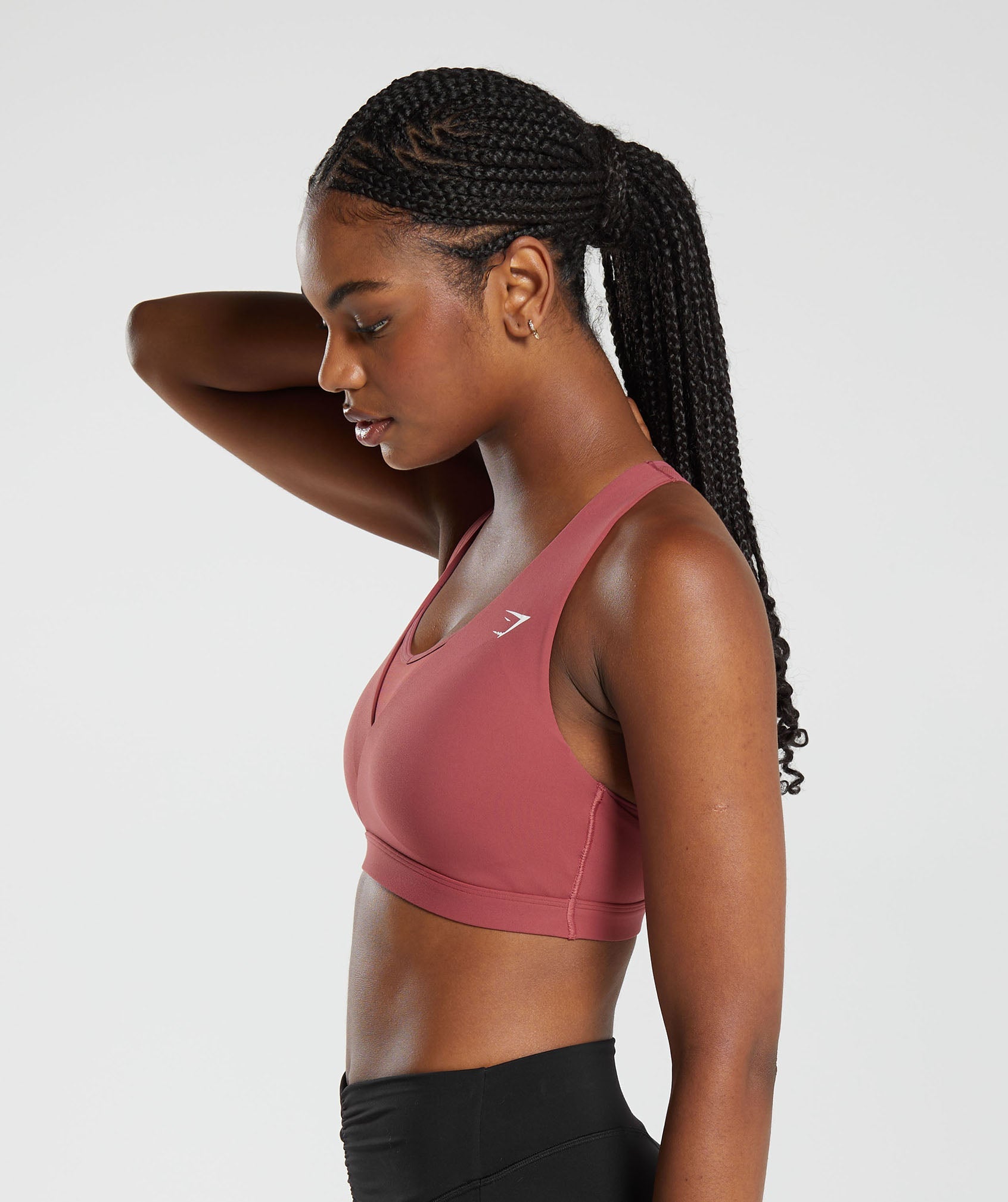 Crossover Sports Bra in Soft Berry - view 3