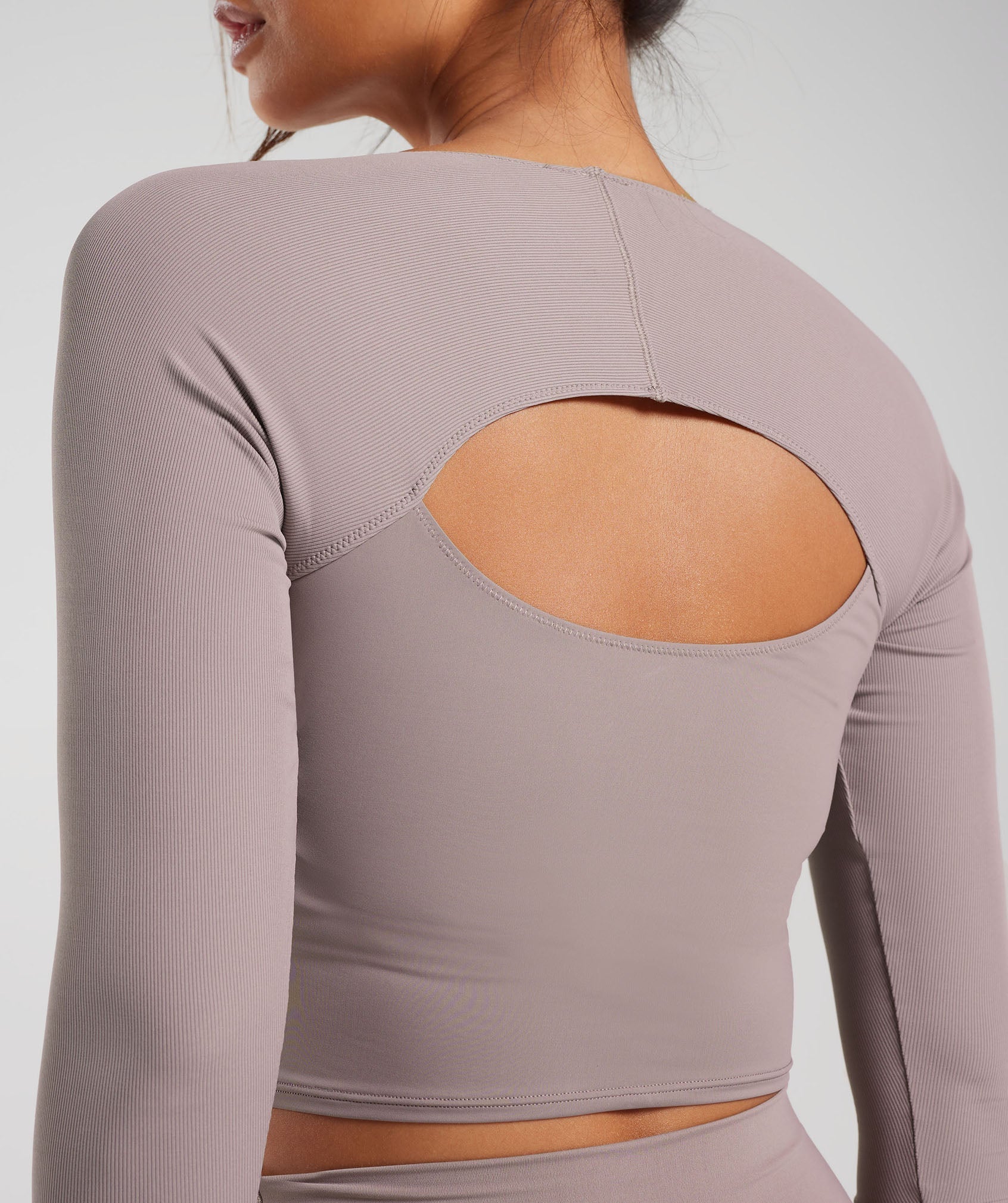 Elevate 3/4 Sleeve Crop Top in Washed Mauve - view 5