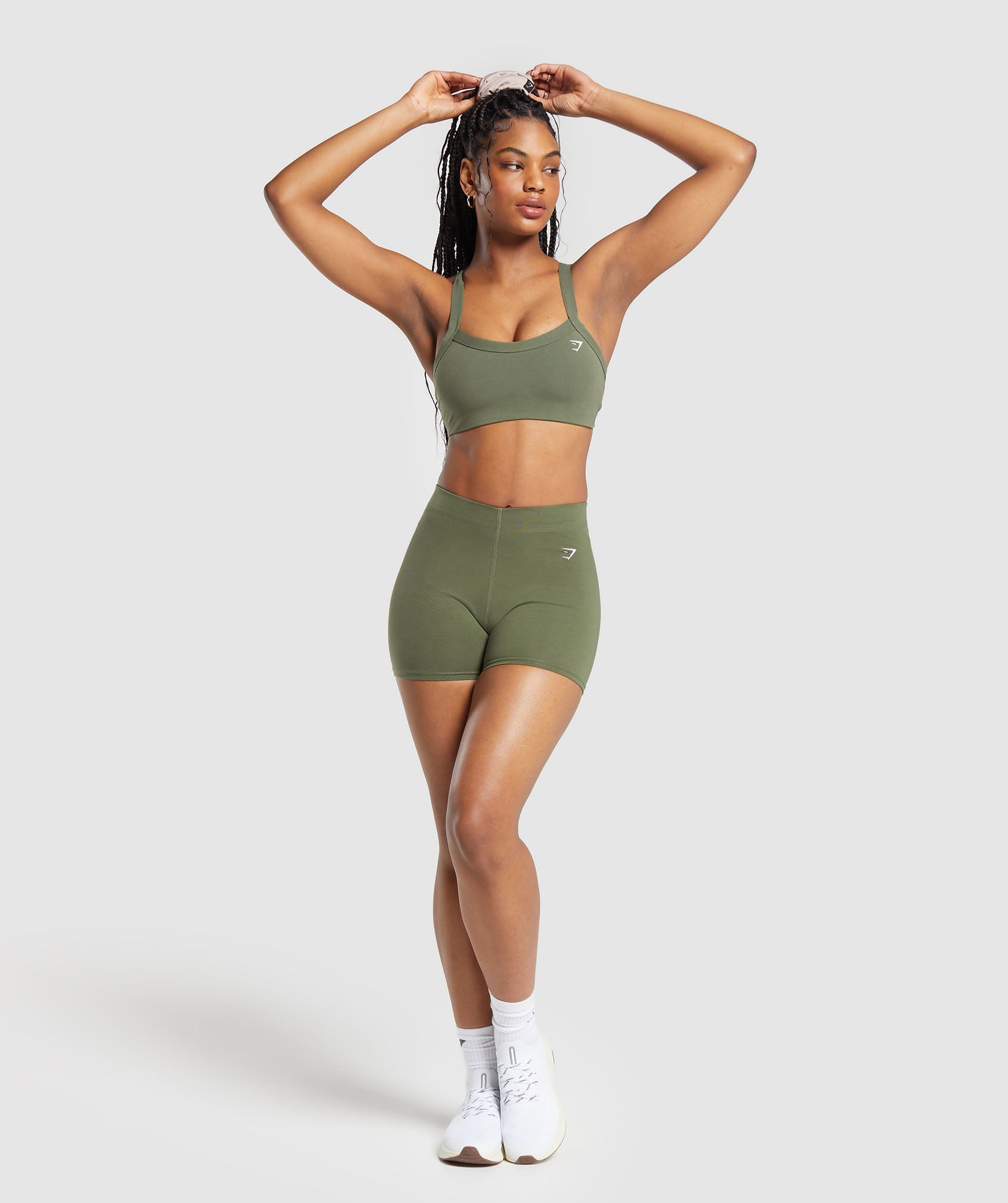 Everyday Cotton Shorts in Core Olive - view 4
