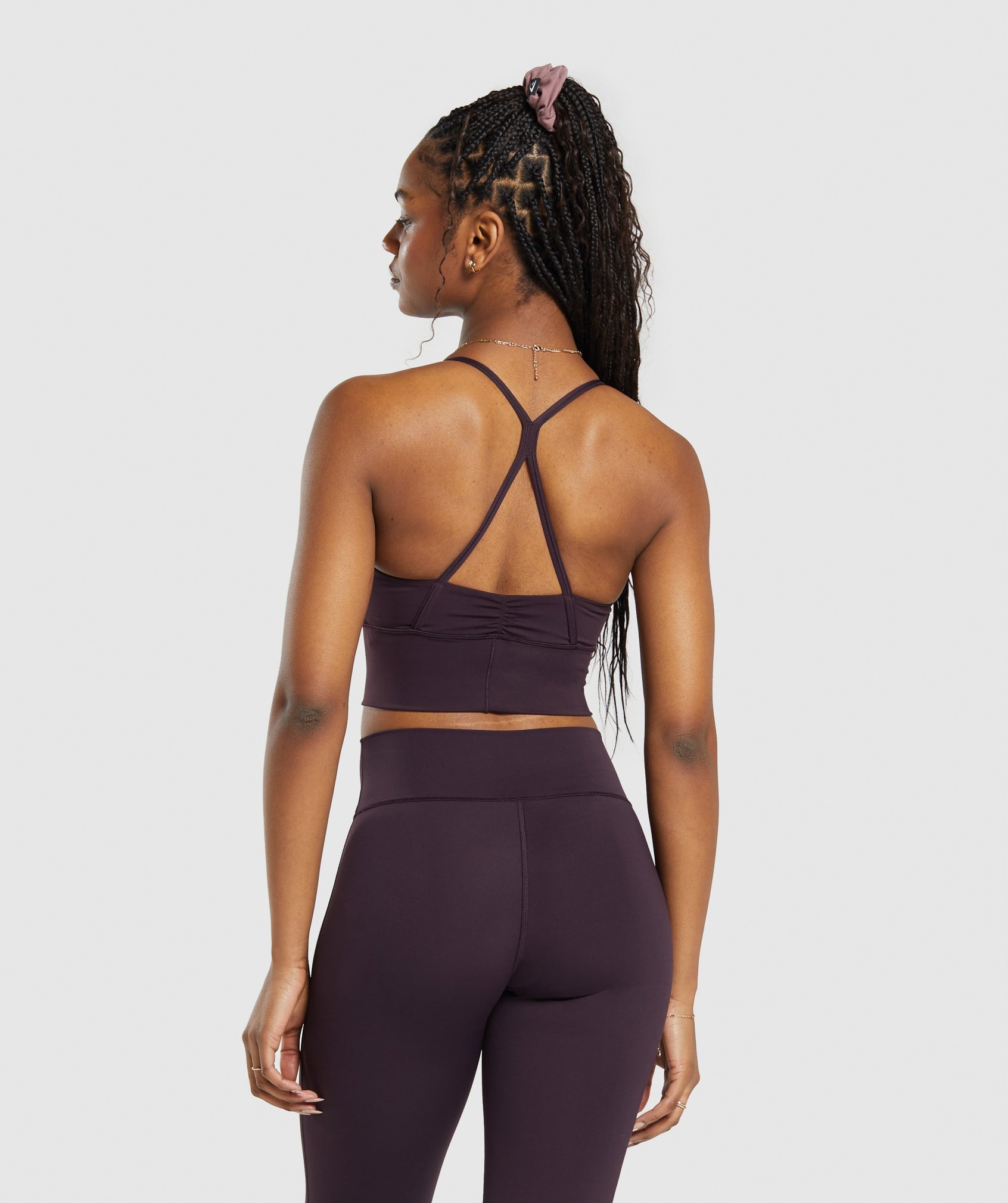 Elevate Longline Sports Bra in Plum Brown - view 2