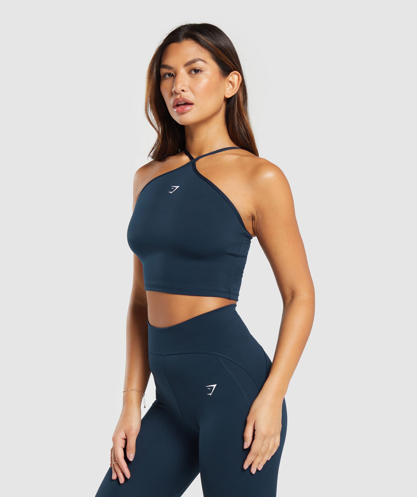 Everyday Halter Neck Ribbon Tank in Navy - view 3