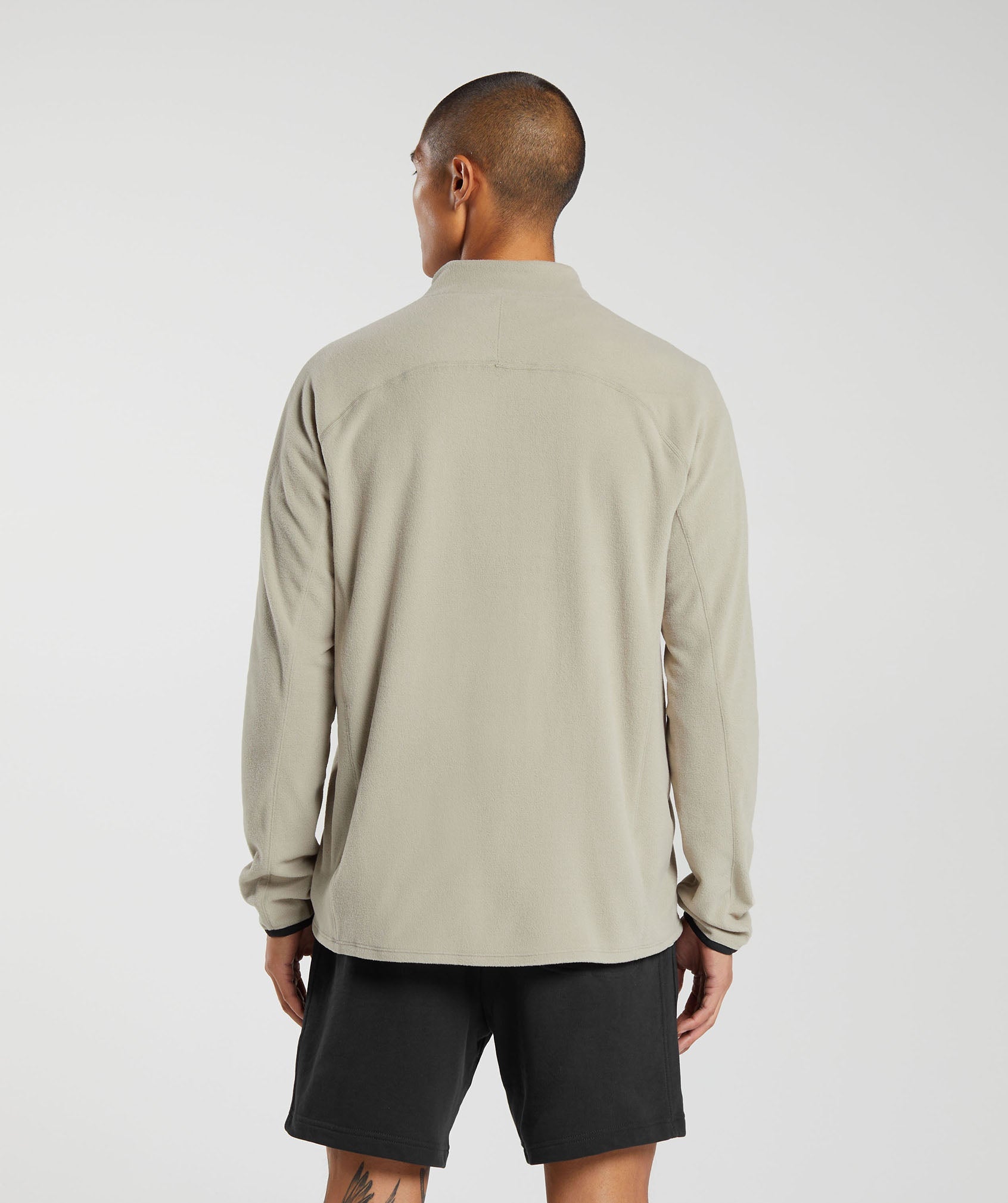 Fleece 1/4 Zip in Sand Brown - view 2