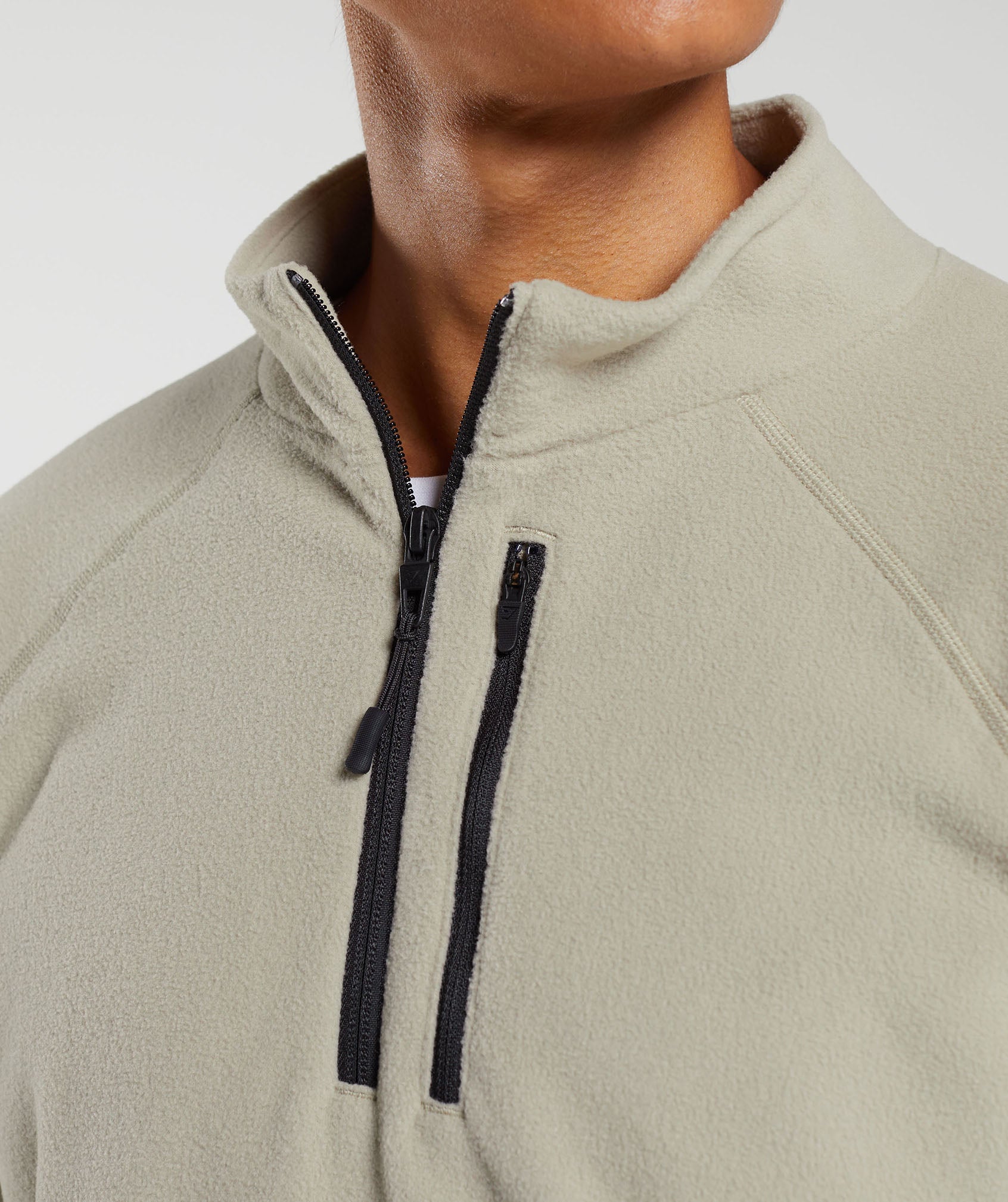 Fleece 1/4 Zip in Sand Brown - view 5