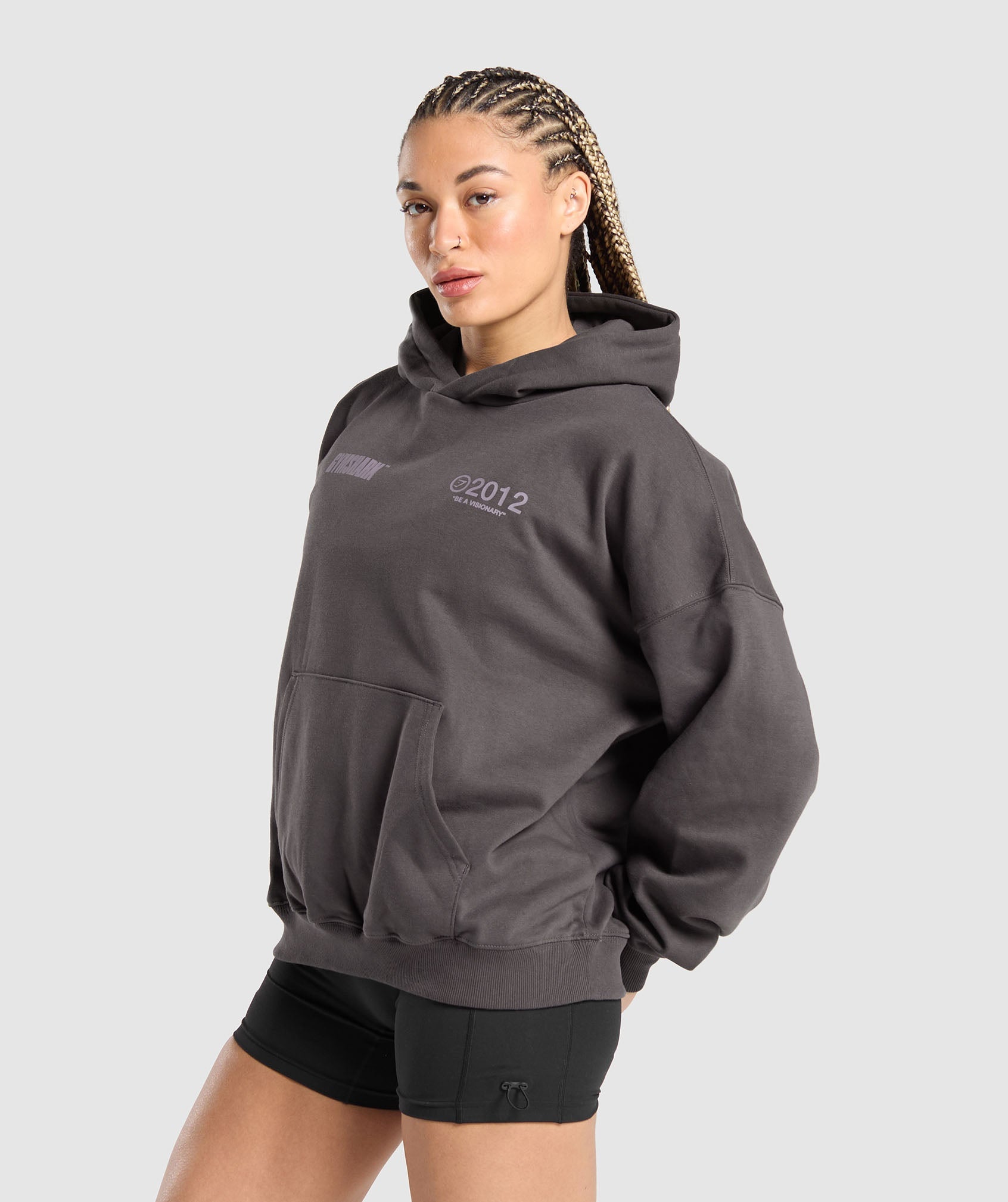 Be a Visionary Oversized Hoodie in Greyed Purple - view 3