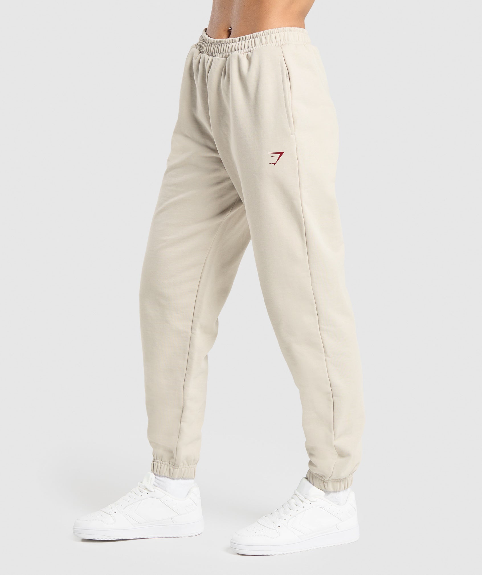 Lifting Graphic Oversized Joggers in Pebble Grey - view 3