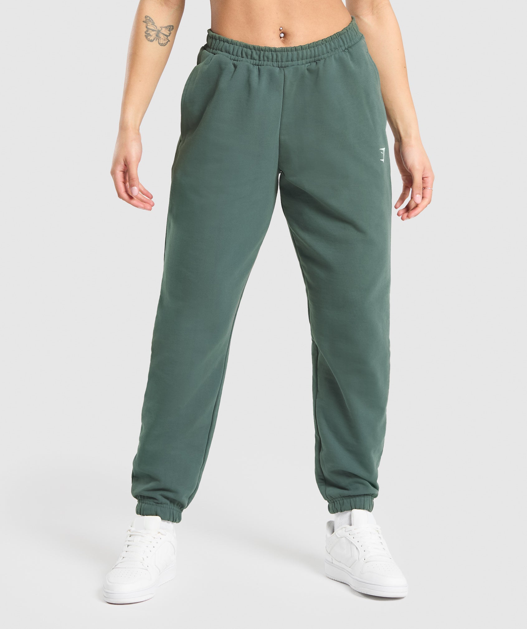 Lifting Graphic Oversized Joggers in Slate Teal - view 2